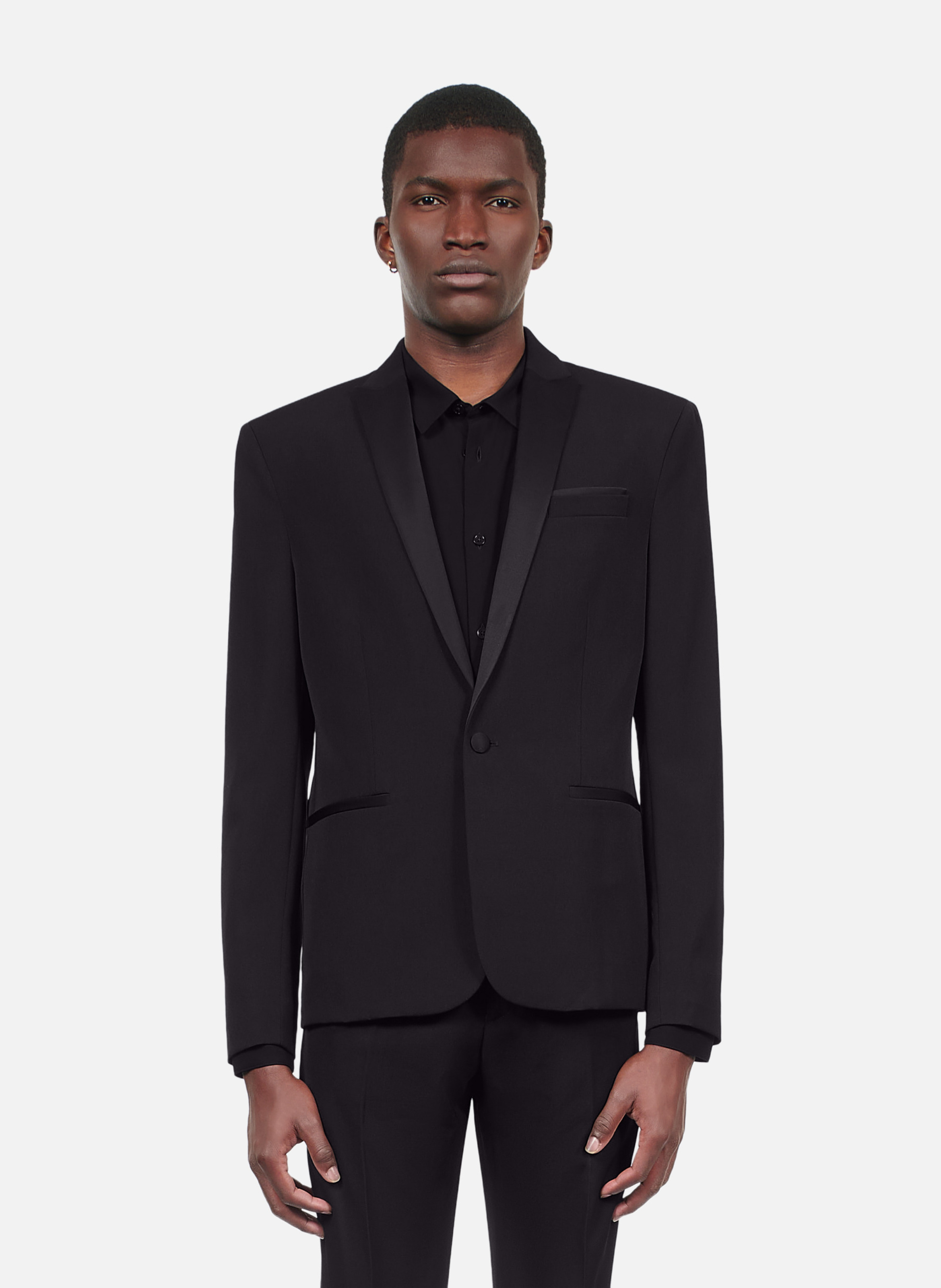 Veste de smoking avec détails en satin coupe ajustée THE KOOPLES Noir
