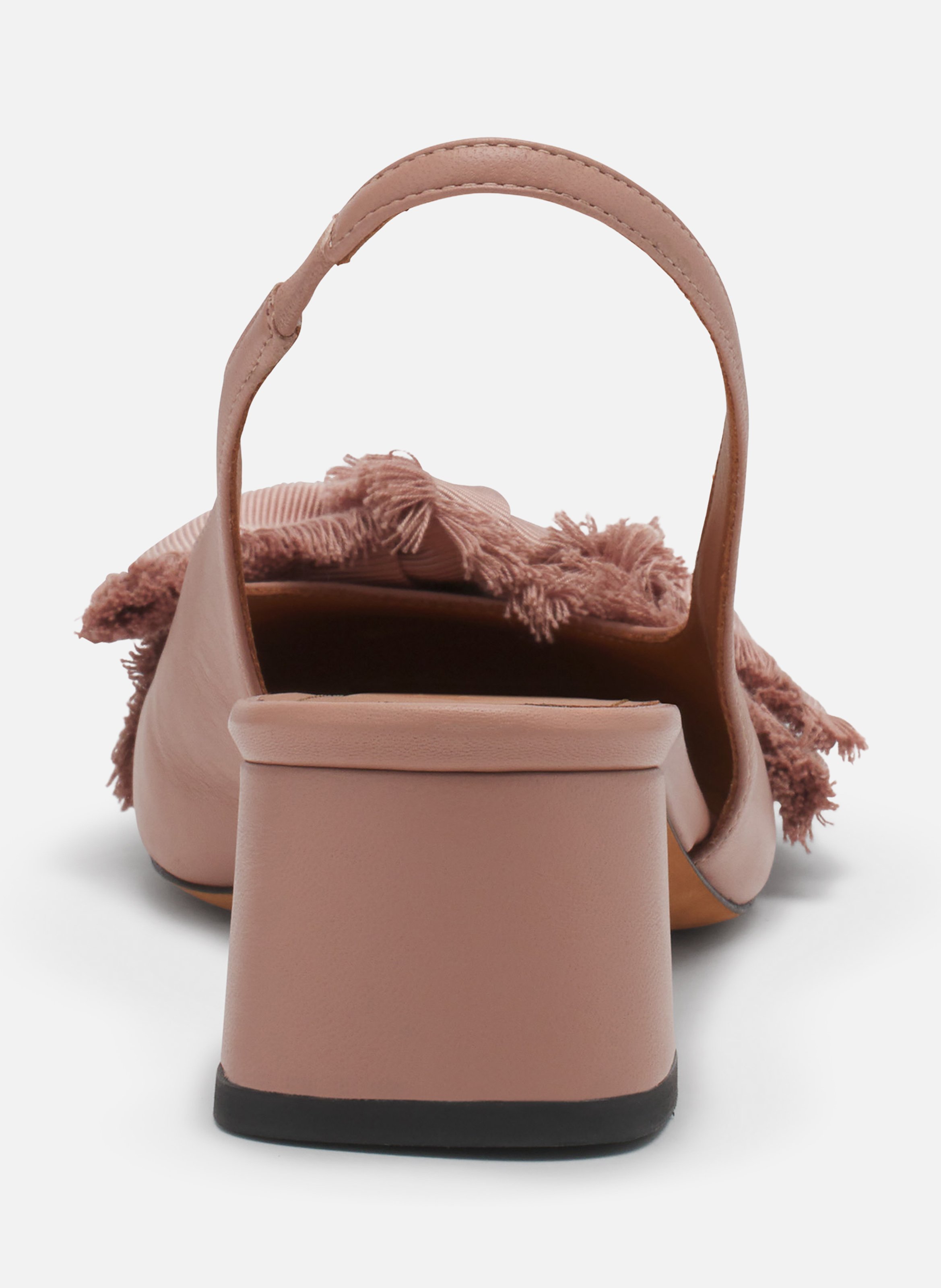 Slingback à talons ballerine en cuir LANVIN Rose