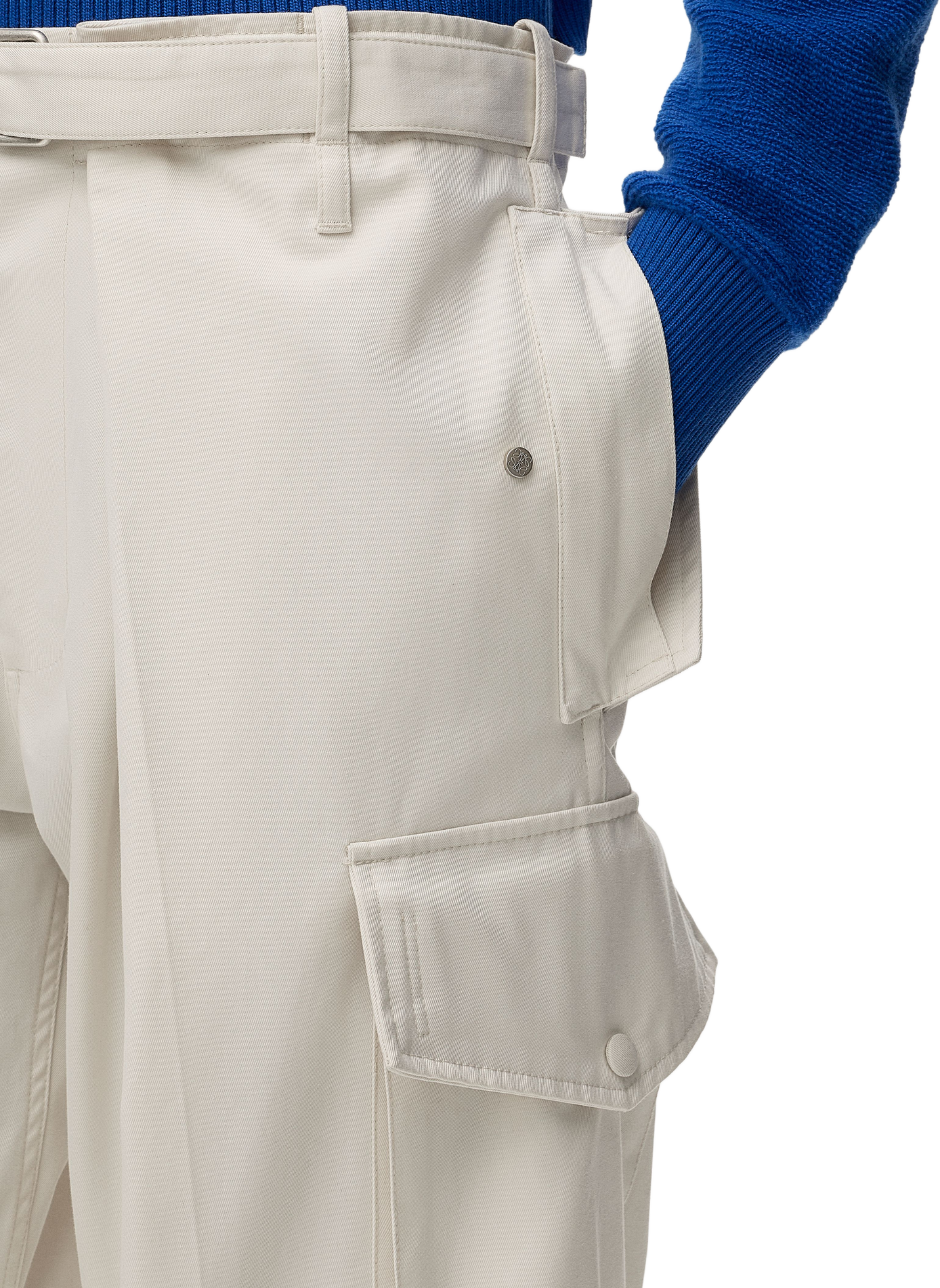 Pantalon cargo en coton et soie LOEWE Beige