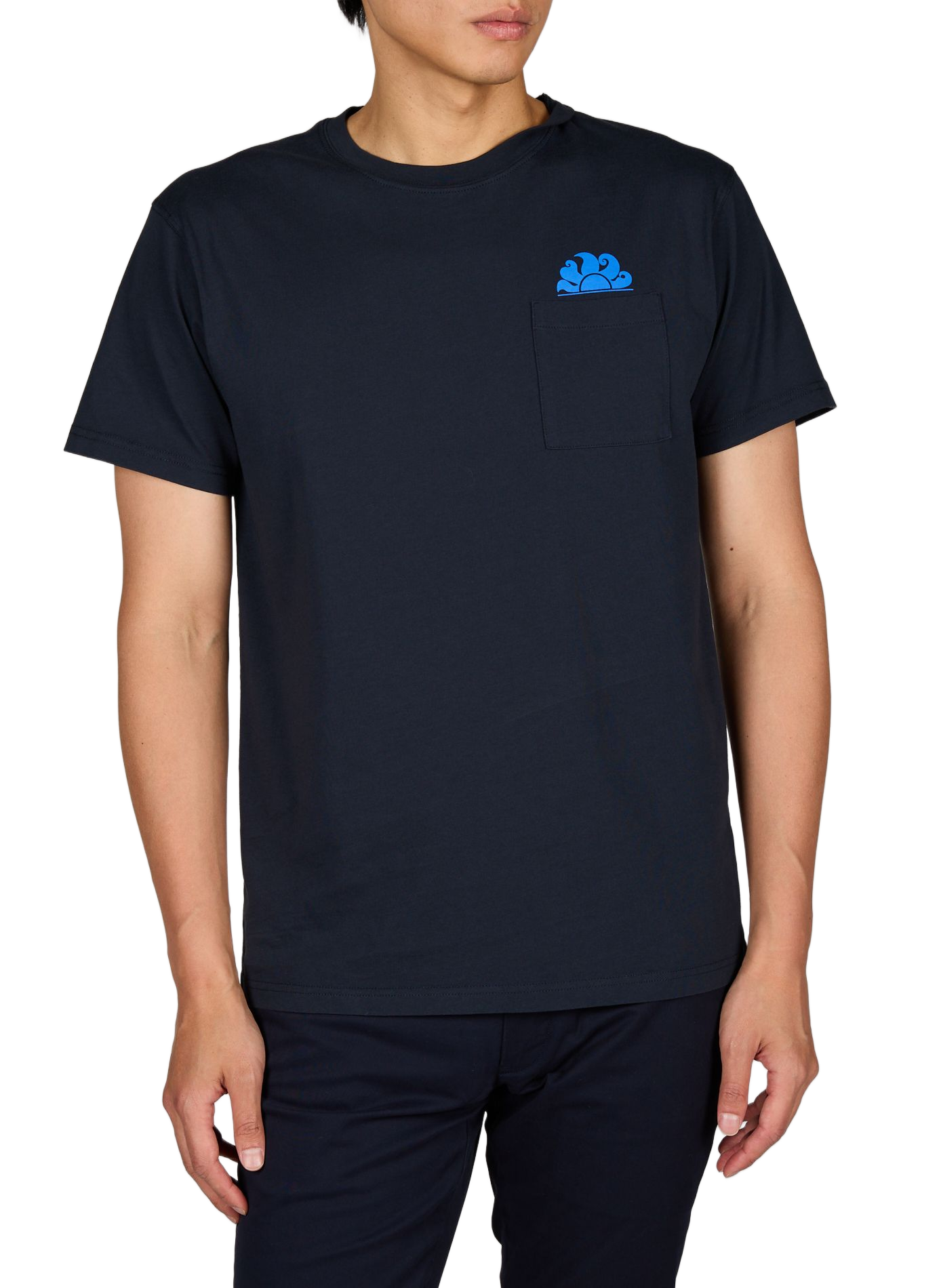 Rundhalsausschnitt T-Shirt aus Baumwolle SUNDEK Blau