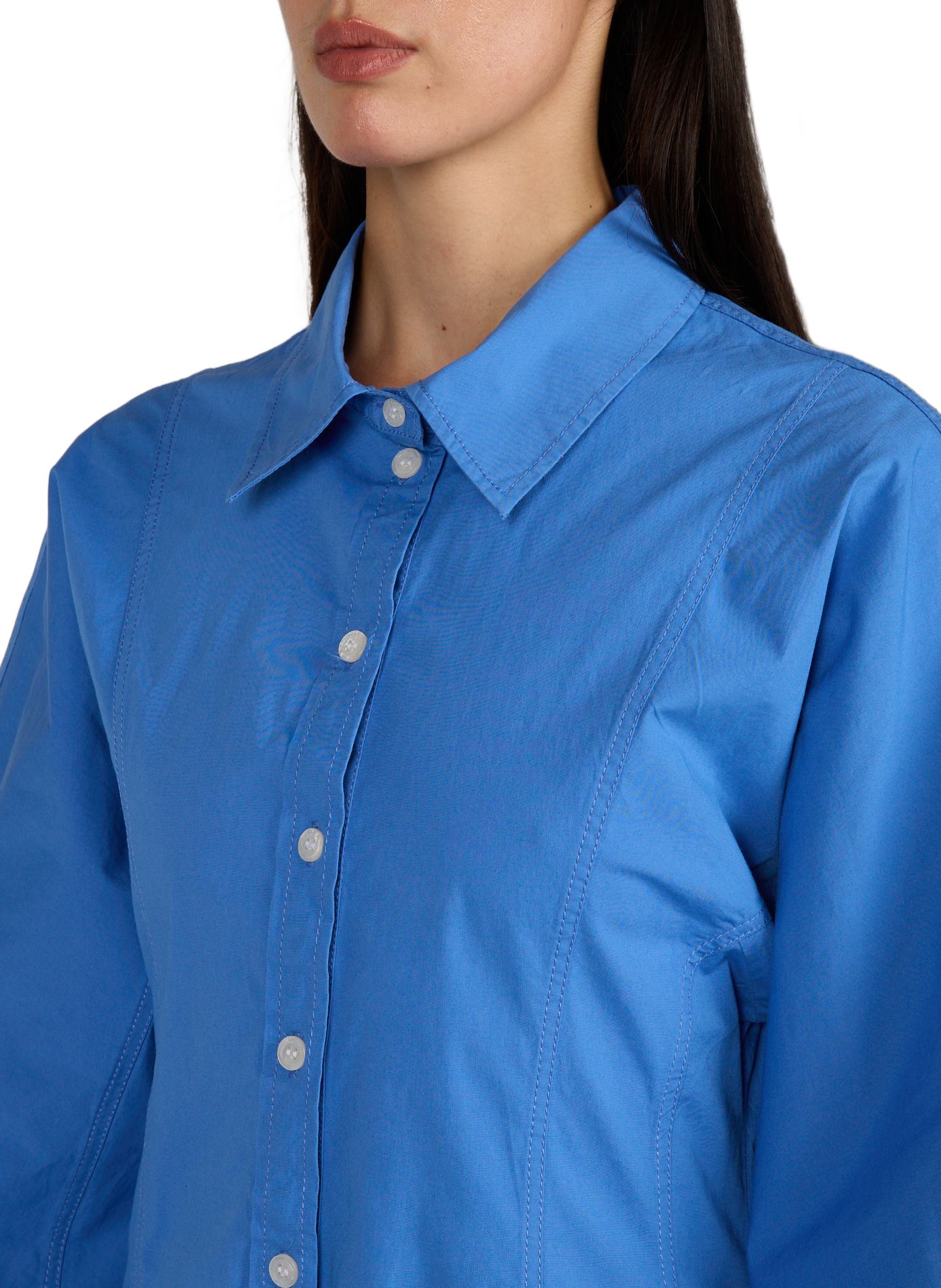 Robe courte en coton mélangé GANNI Bleu