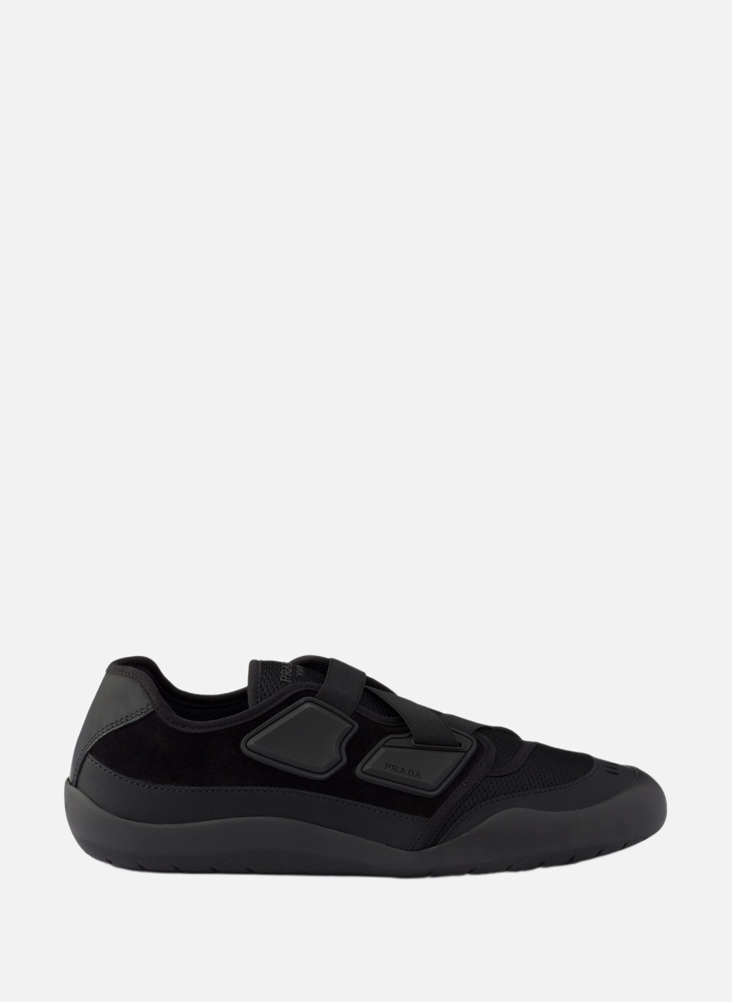 Sneakers speedrock en cuir et tissu mesh PRADA Noir