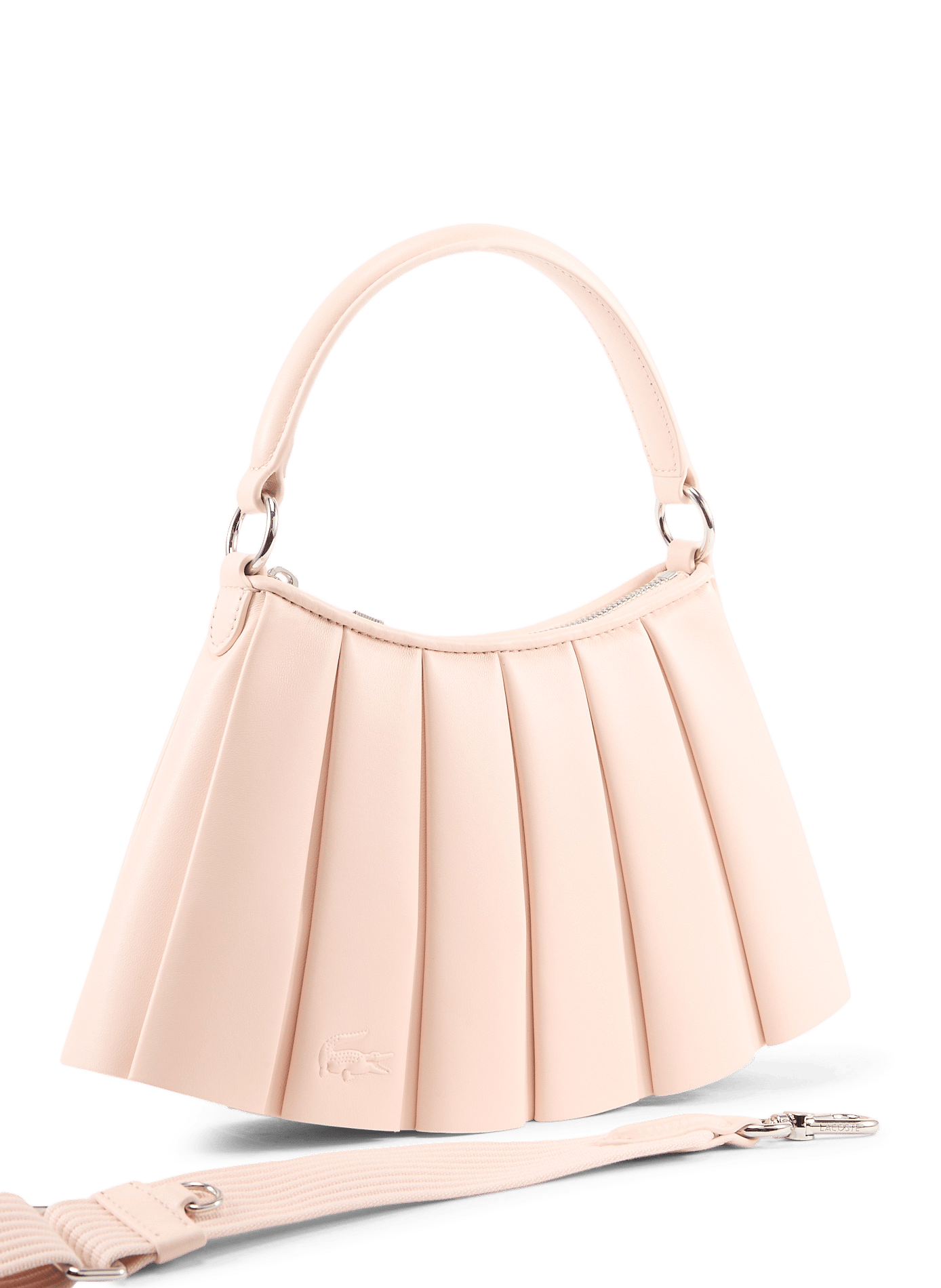 Small Lenglen leather bag LACOSTE Pink