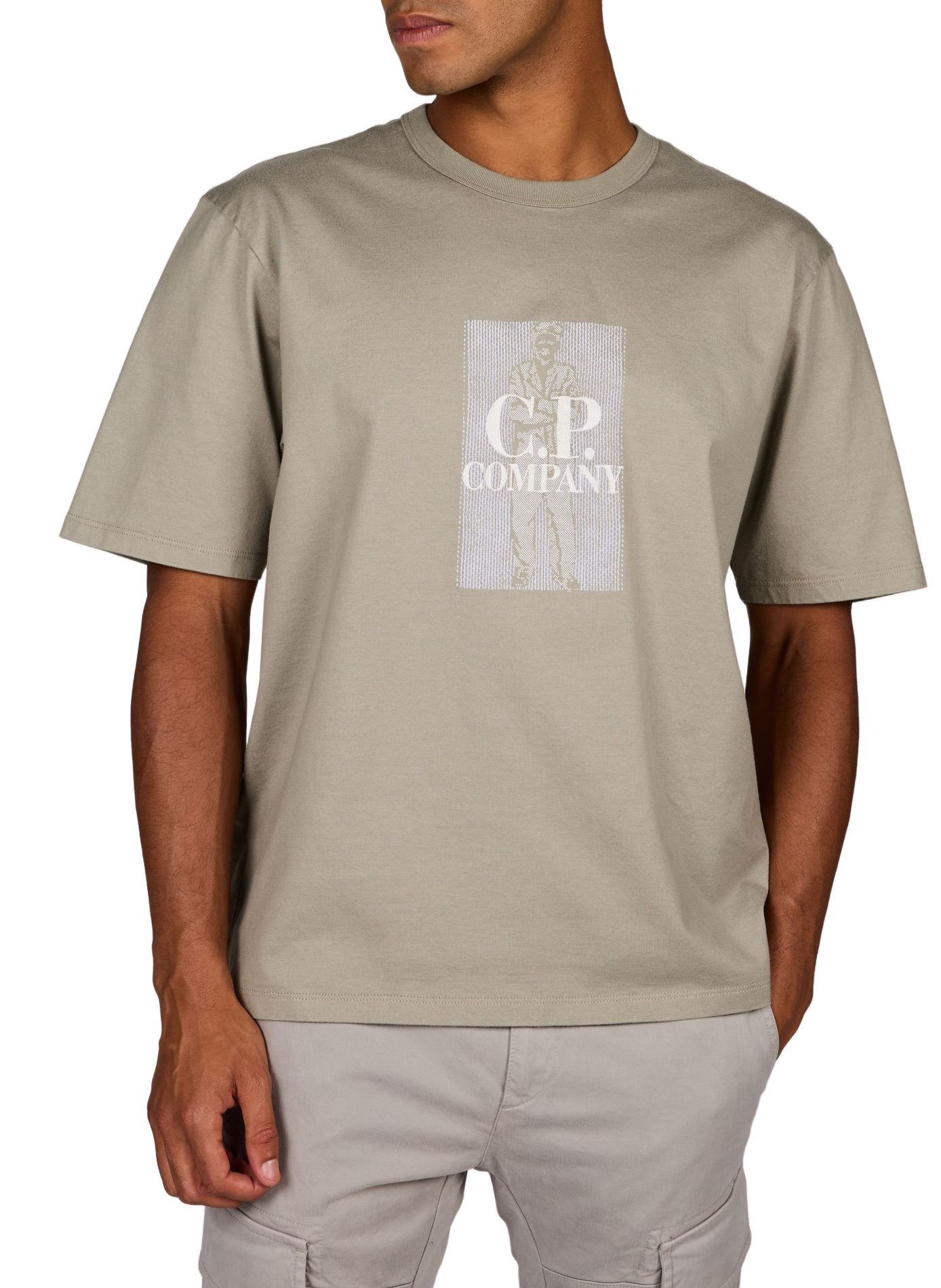 Logo cotton T-shirt | Grey CP COMPANY Men
