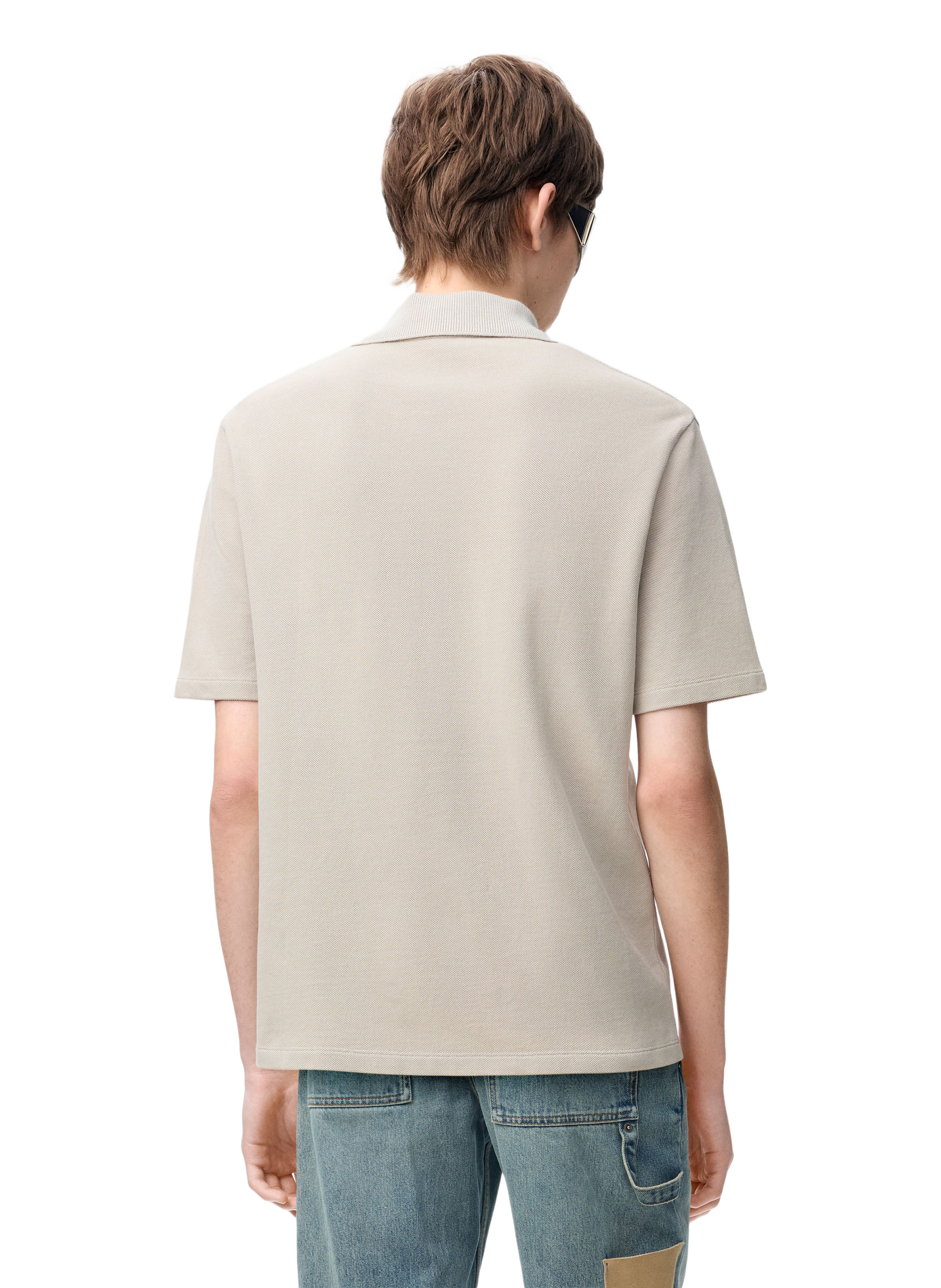 Lightweight cotton piqué polo LOEWE Grey