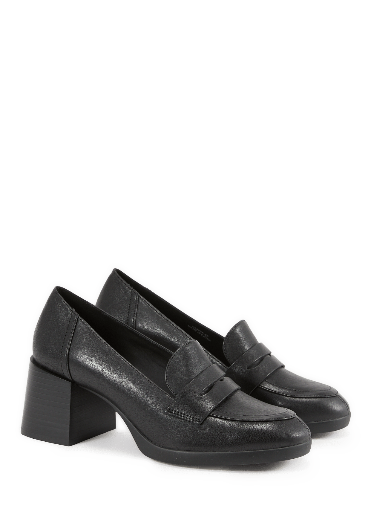 Mocassins à talon en cuir GEOX Noir