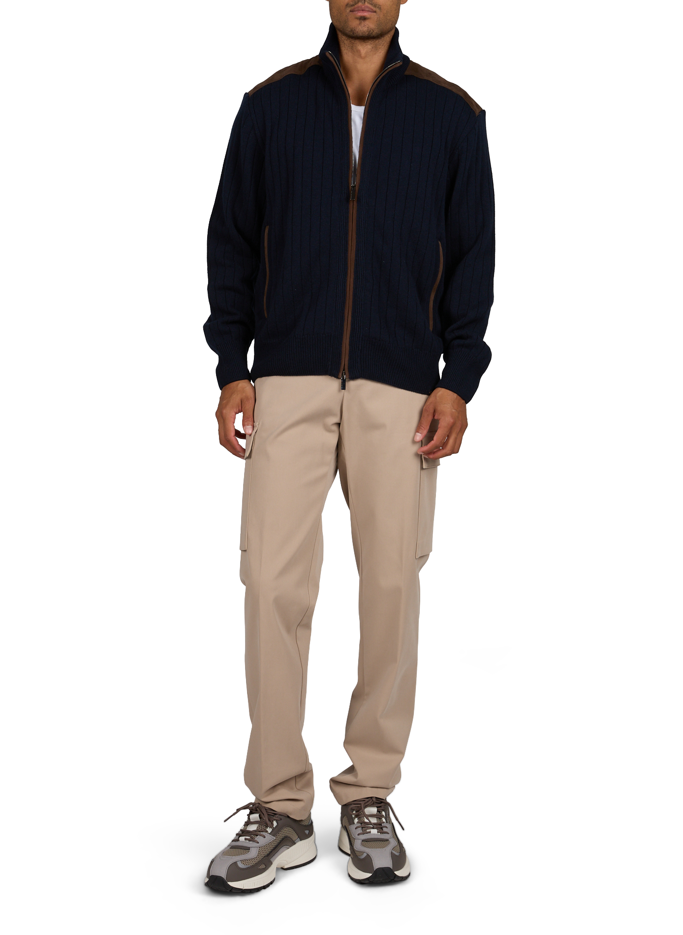 Oversized ribbed high-neck vest PAUL & SHARK Blue