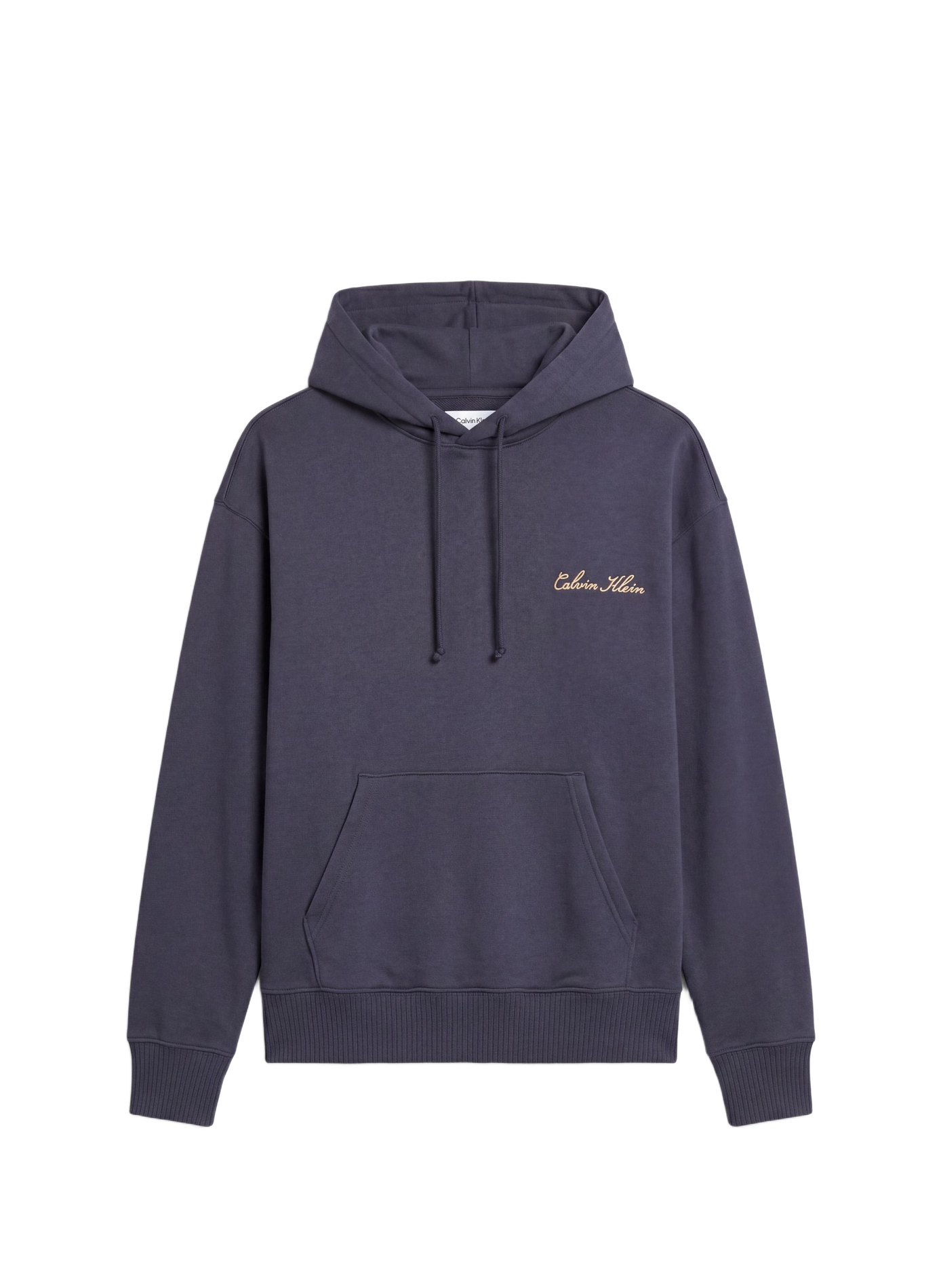 Straight sweatshirt with embroidered logo in blended cotton. CALVIN KLEIN Blue