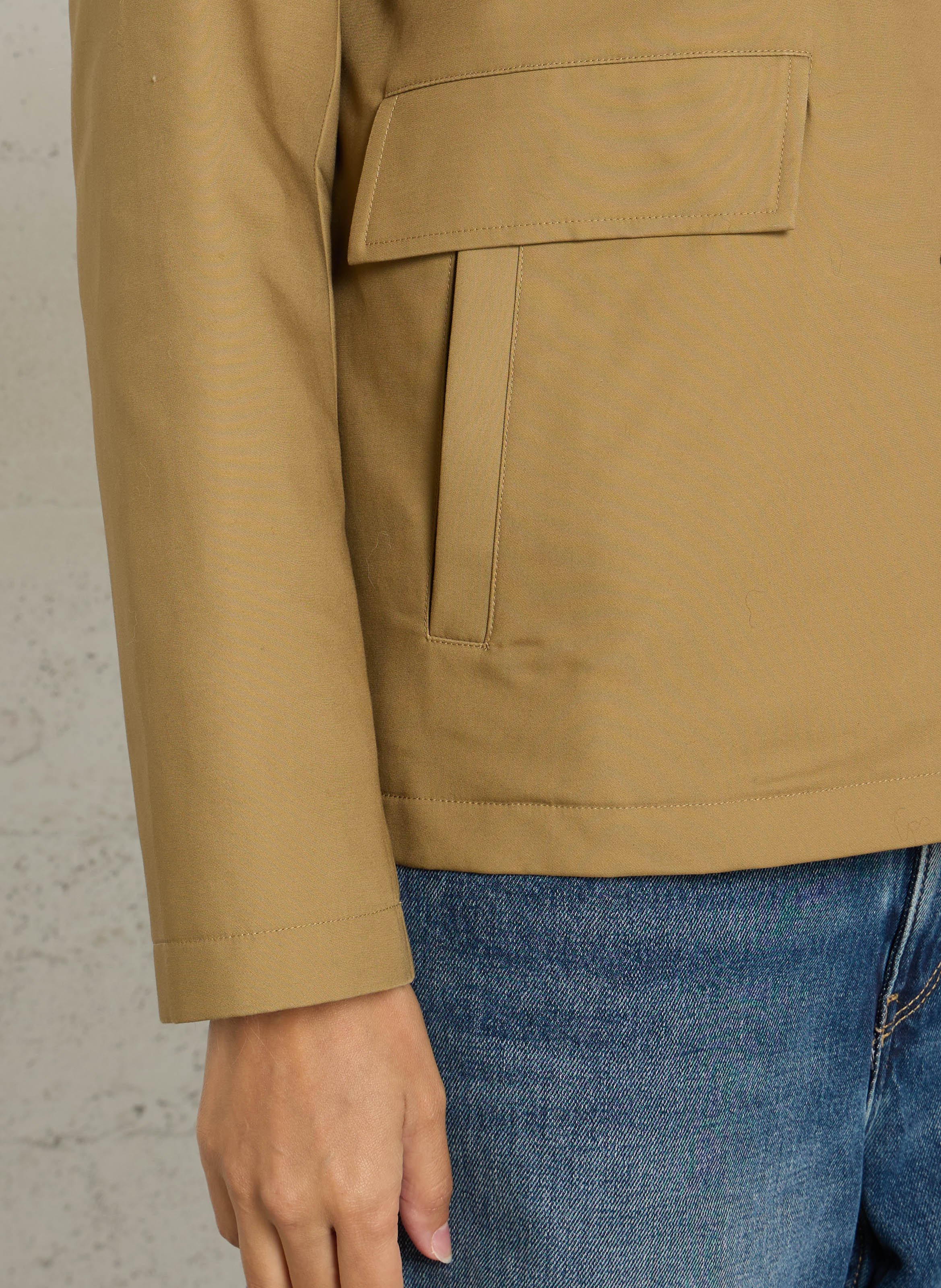 Manteau droit col classique en coton casey MAISON 123 Vert