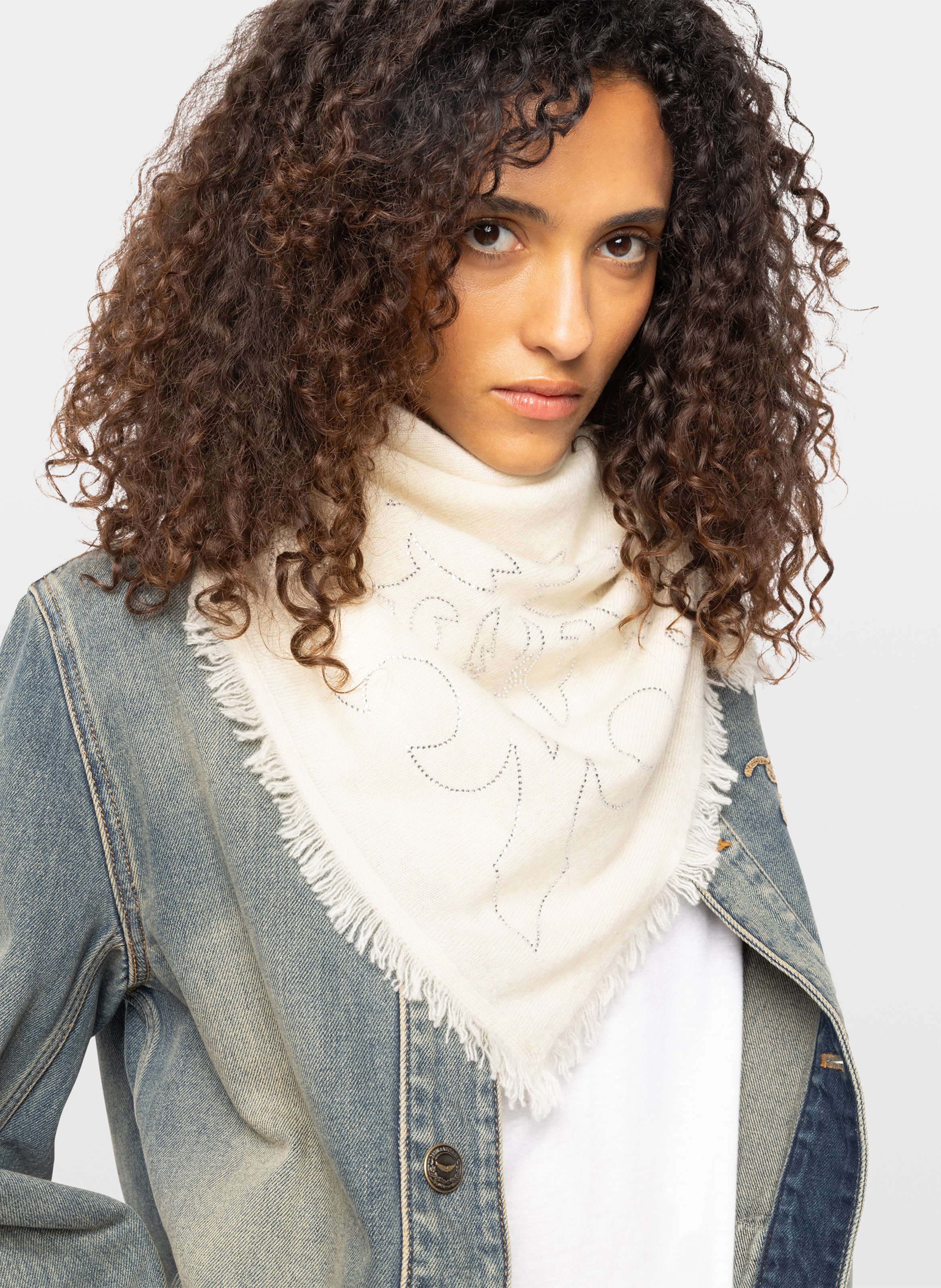 Sjaal van kasjmier Stevie ZADIG&VOLTAIRE Wit