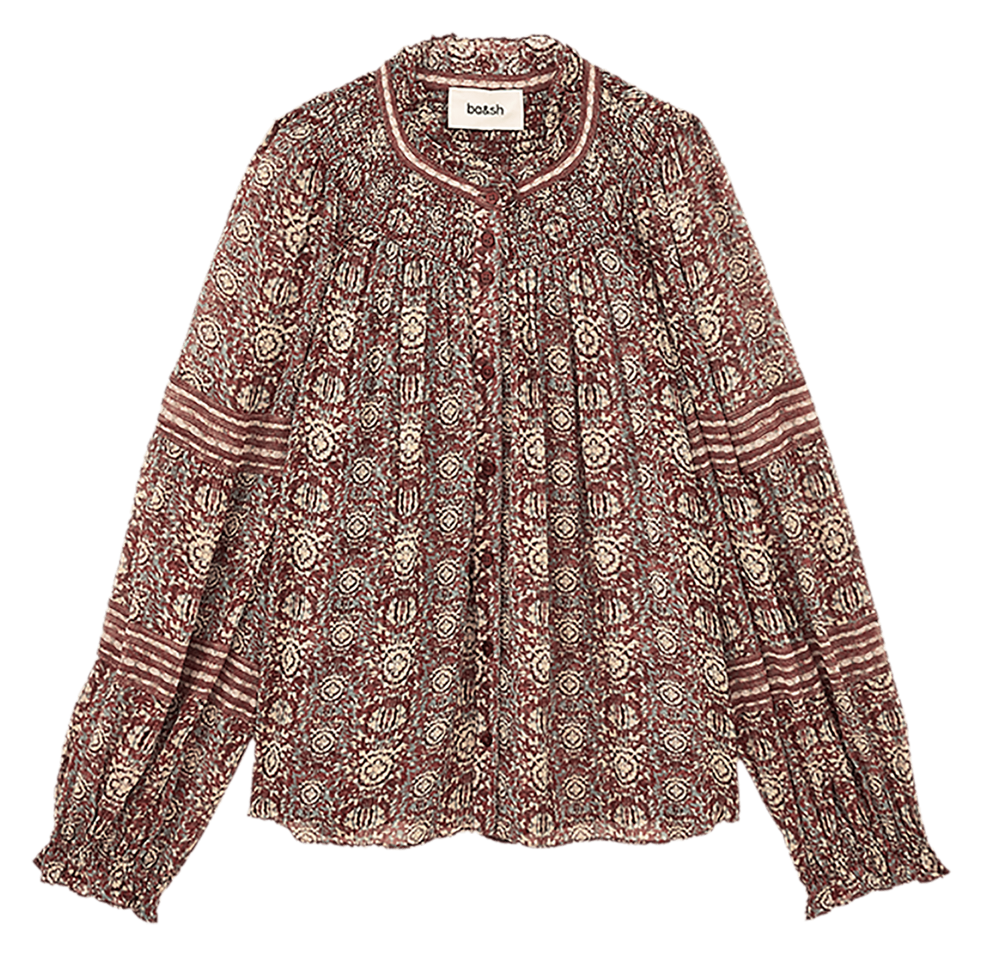 Chemise ample col mao imprimée denna BA&SH Violet