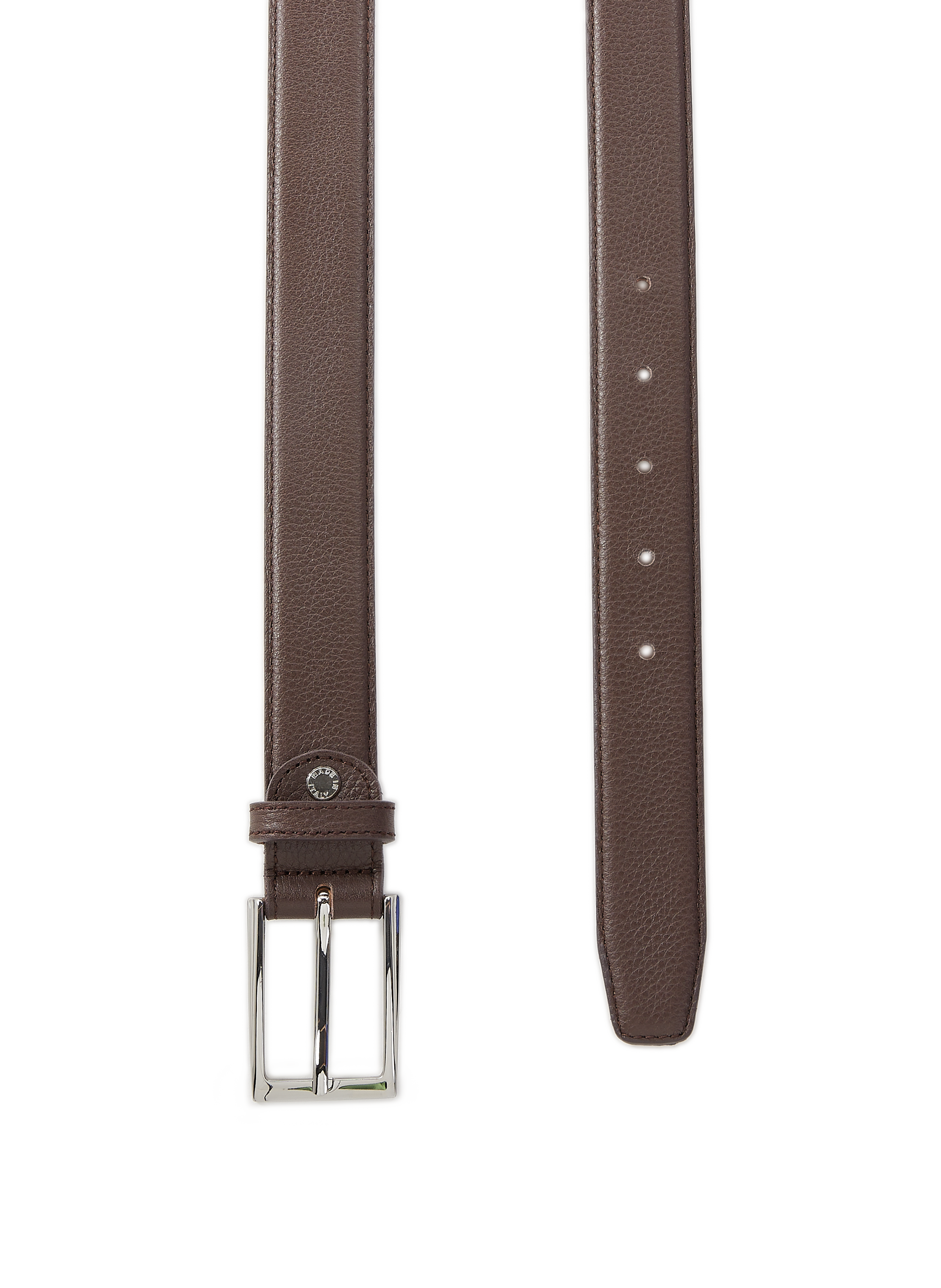 Grained leather belt AU PRINTEMPS PARIS Brown