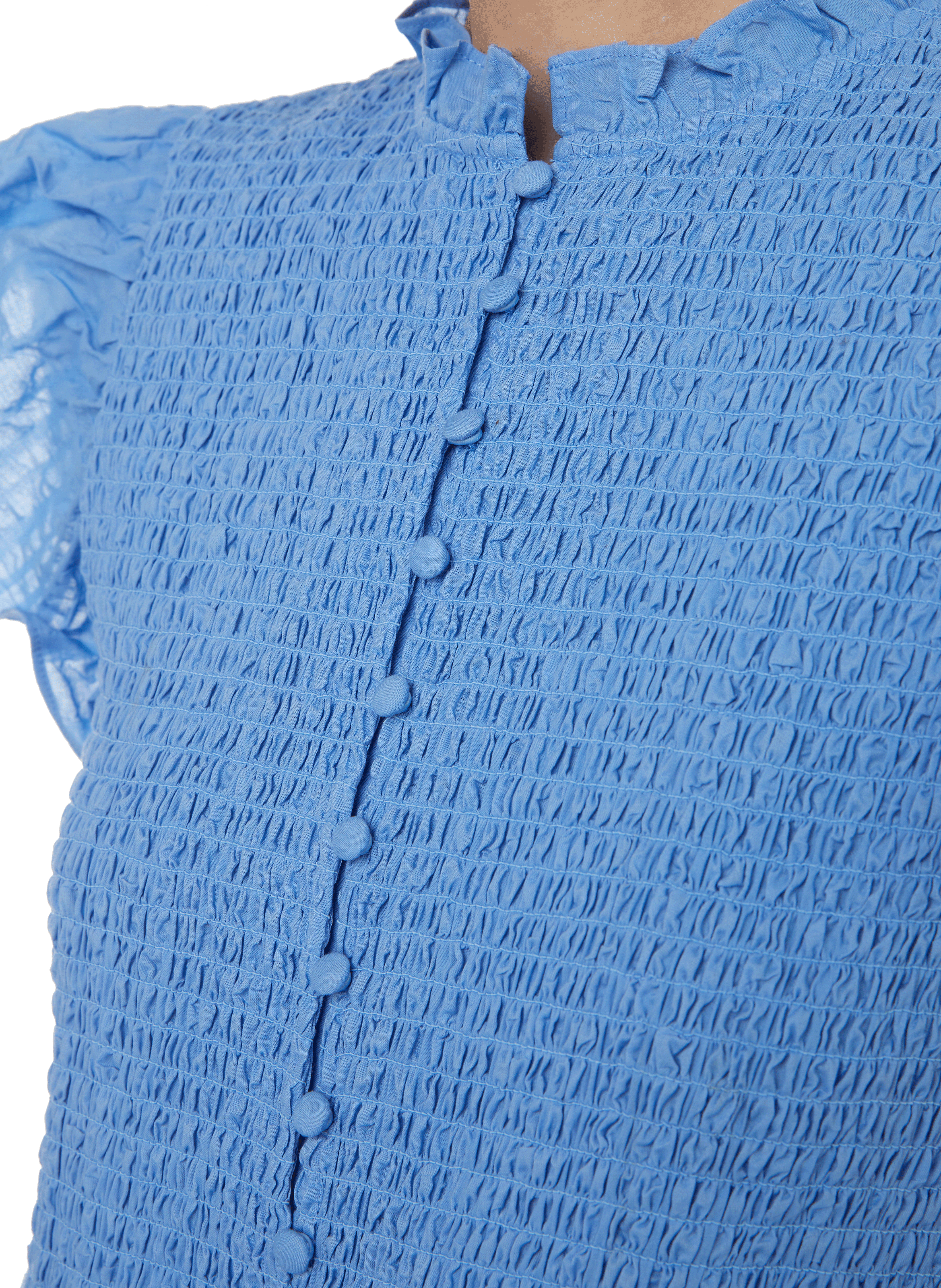 Top smocké en coton organique BAUM UND PFERDGARTEN Bleu