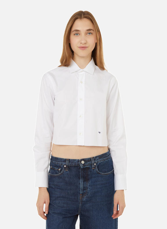 HOMMEGIRLS Button Down long-sleeve cotton Shirt White