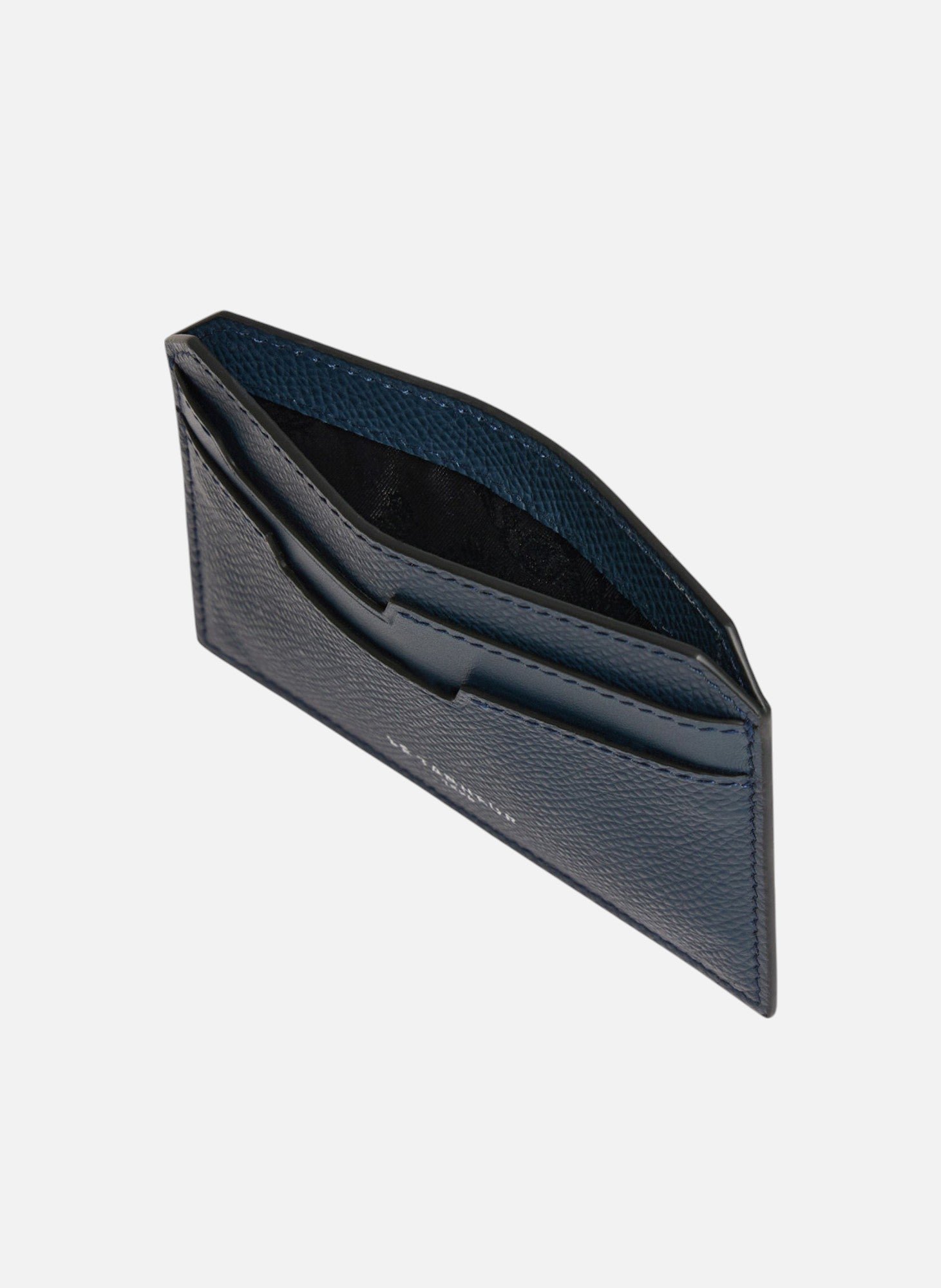 Porte cartes gaston en cuir grain croisé LE TANNEUR Bleu