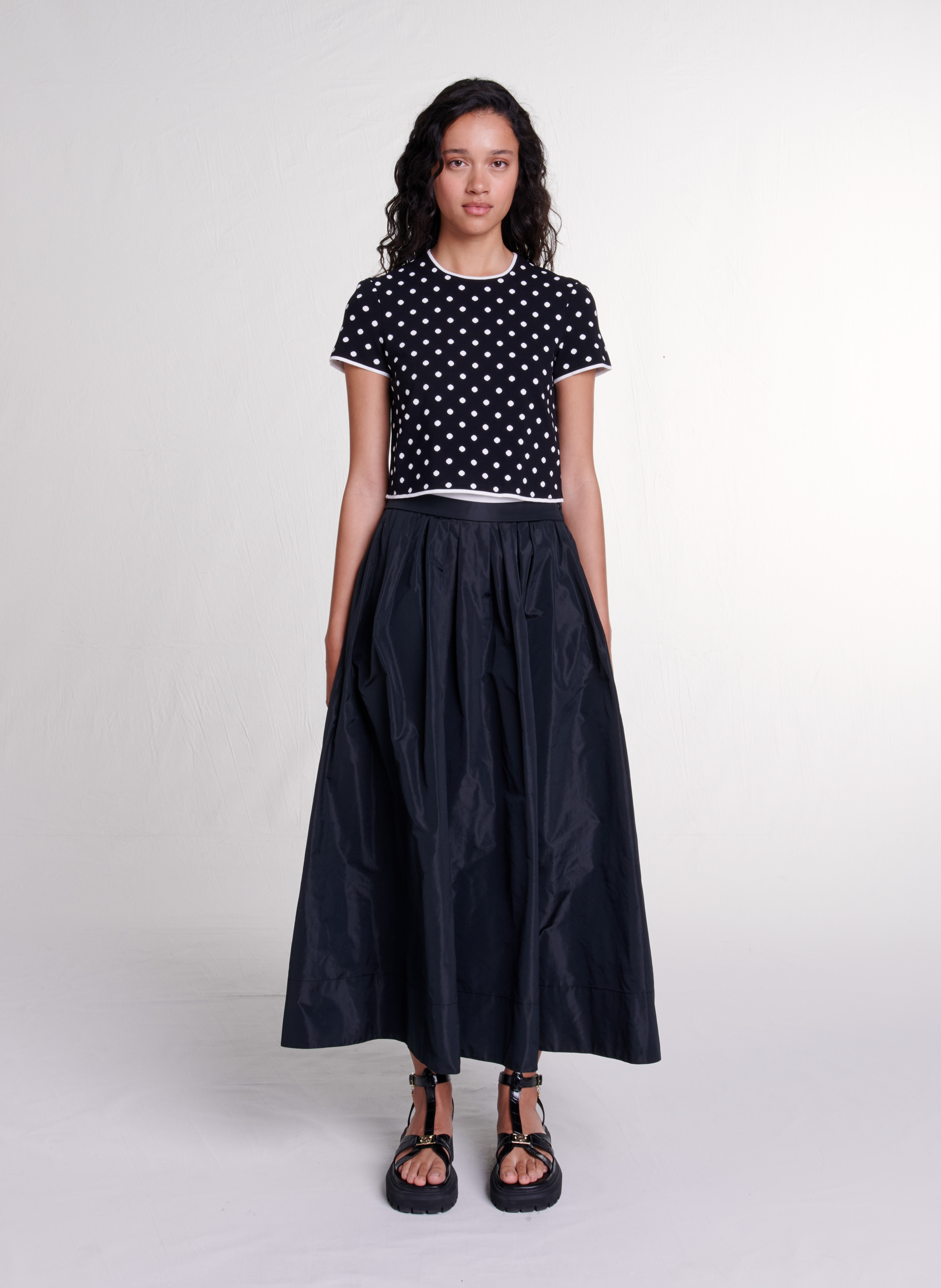 Jupe longue évasée MAJE Noir