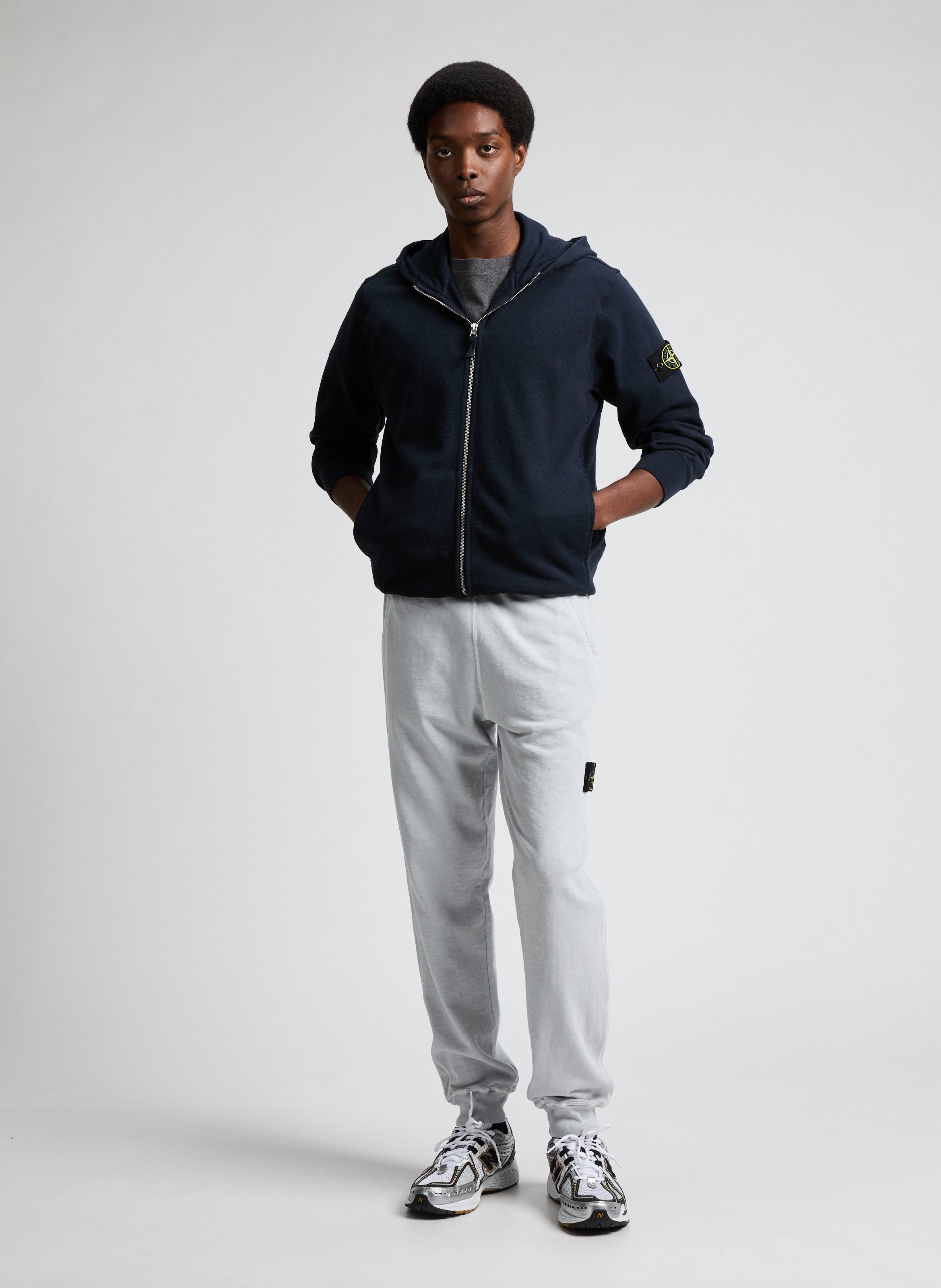 Cotton zip-up hoodie  STONE ISLAND Blue