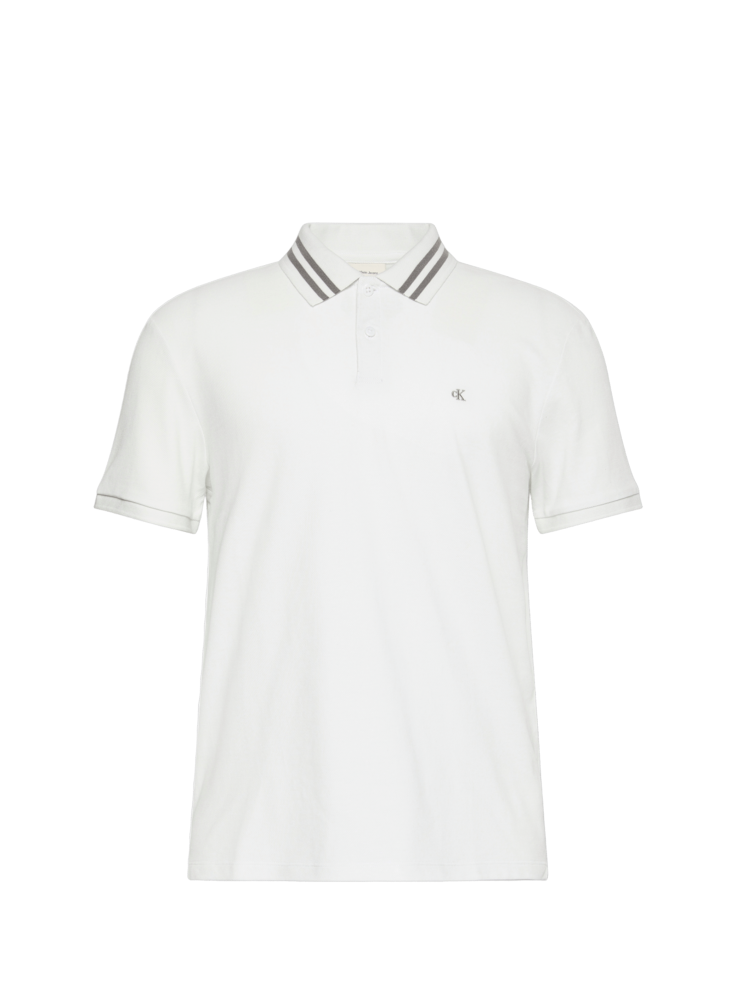 Polo en coton SS MONOGRAM PIQUE TIPPED POLO Blanc de blanc