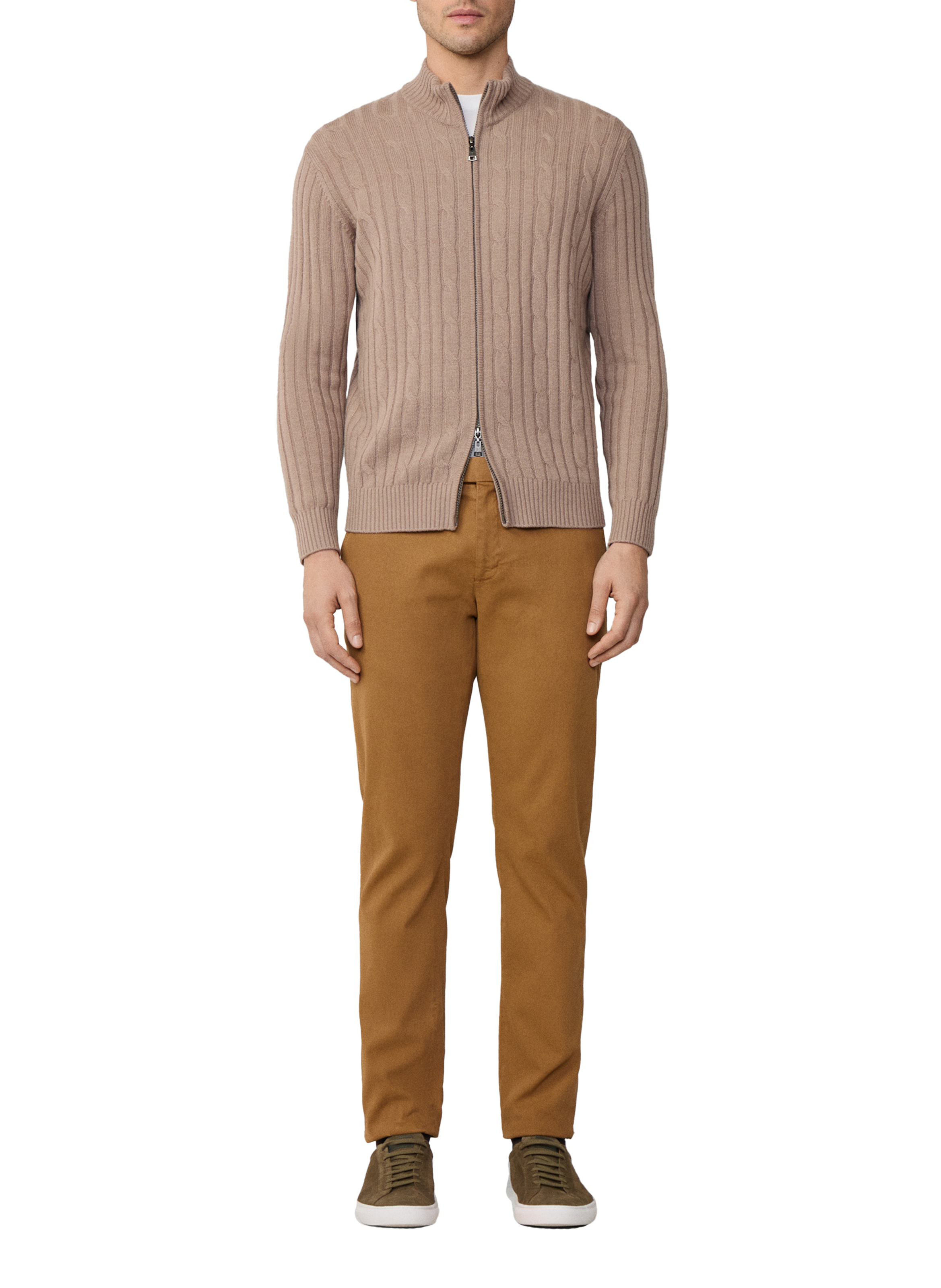 Wool and cashmere Cardigan FACONNABLE Khaki