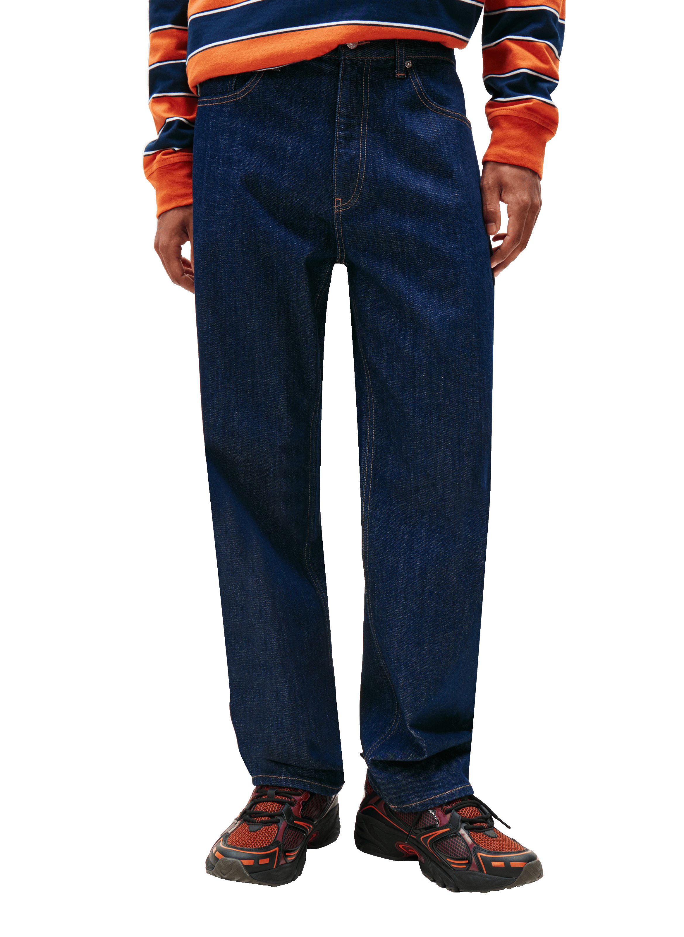 TOMMY HILFIGER Jean cinq poches en coton mélangé Bleu