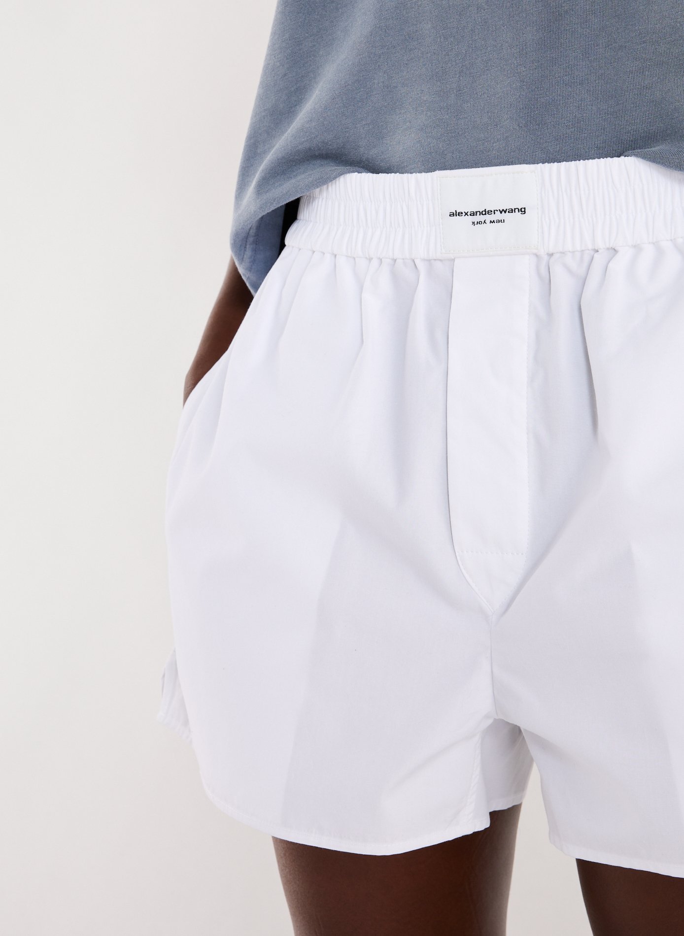 Short court en coton ALEXANDER WANG Blanc