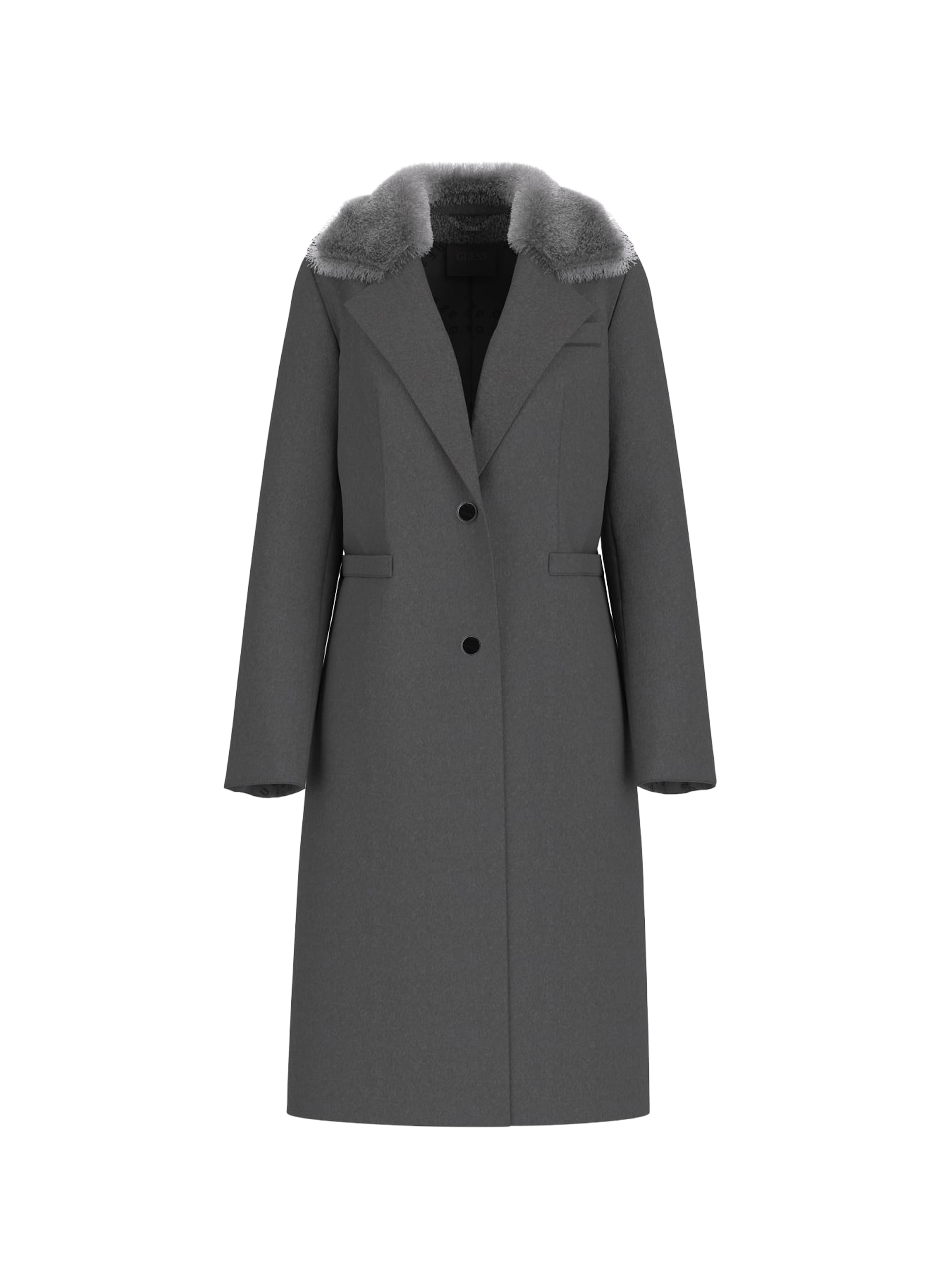GUESS Manteau long en laine mélangée Gris