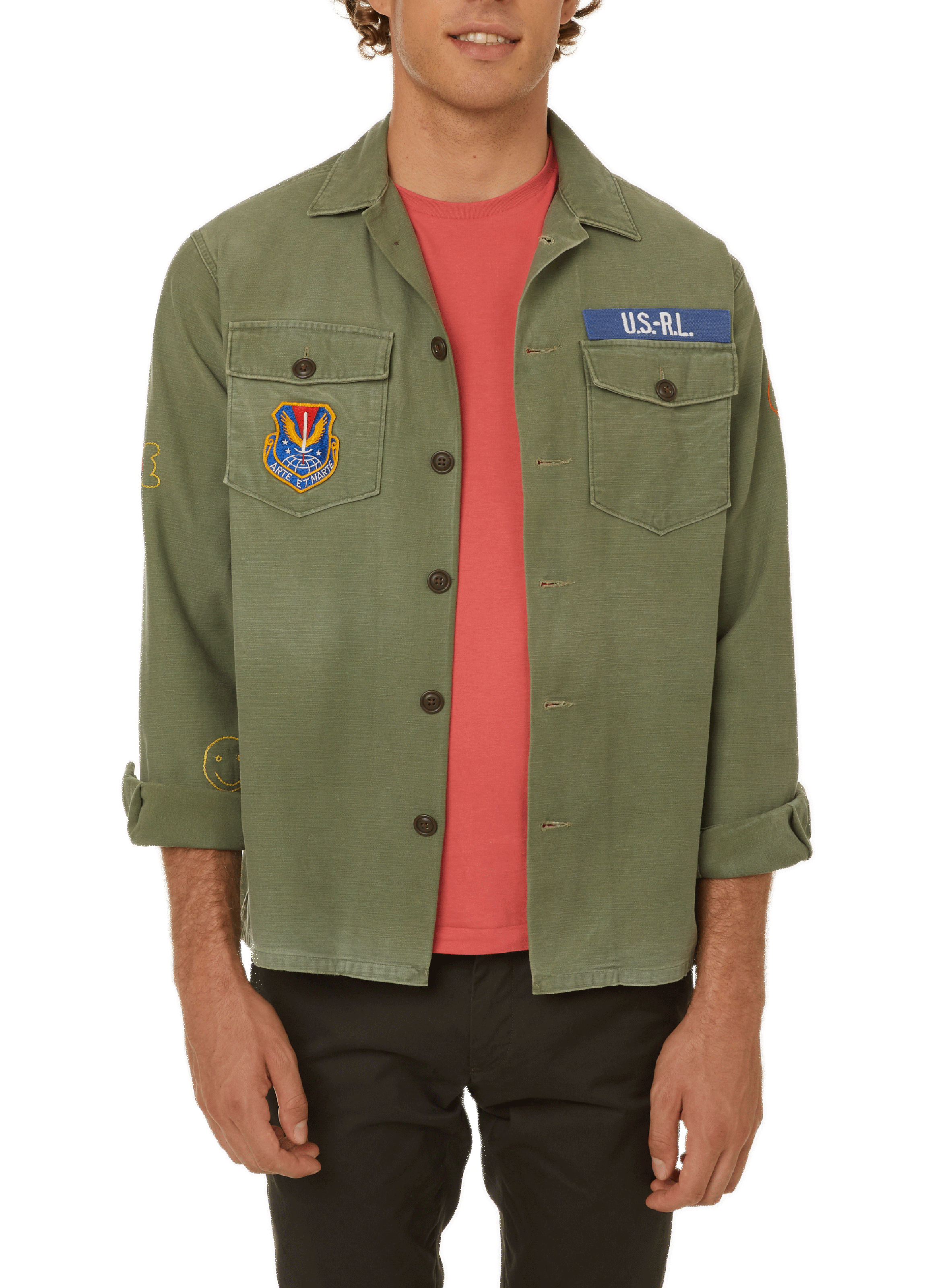 POLO RALPH LAUREN Chemise à broderie en coton Vert