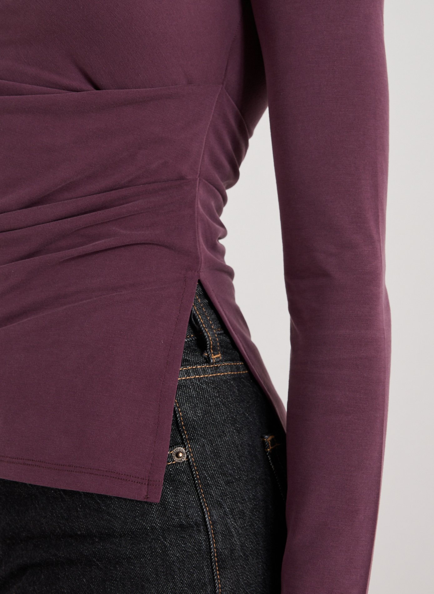 Top manches longues asymétrique  TOPSHOP Rouge