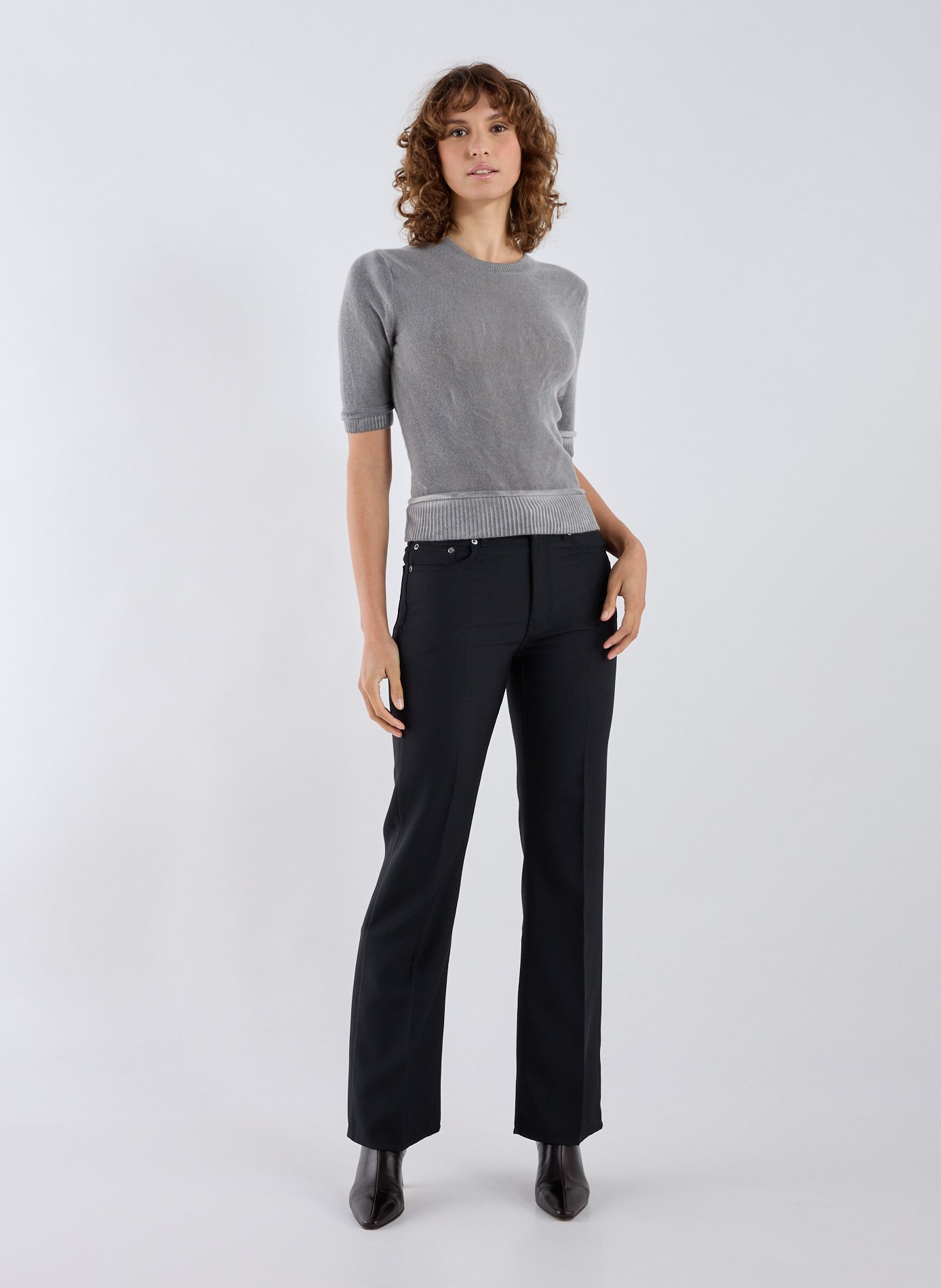 Boot-cut trousers with pleats OUR LEGACY Black