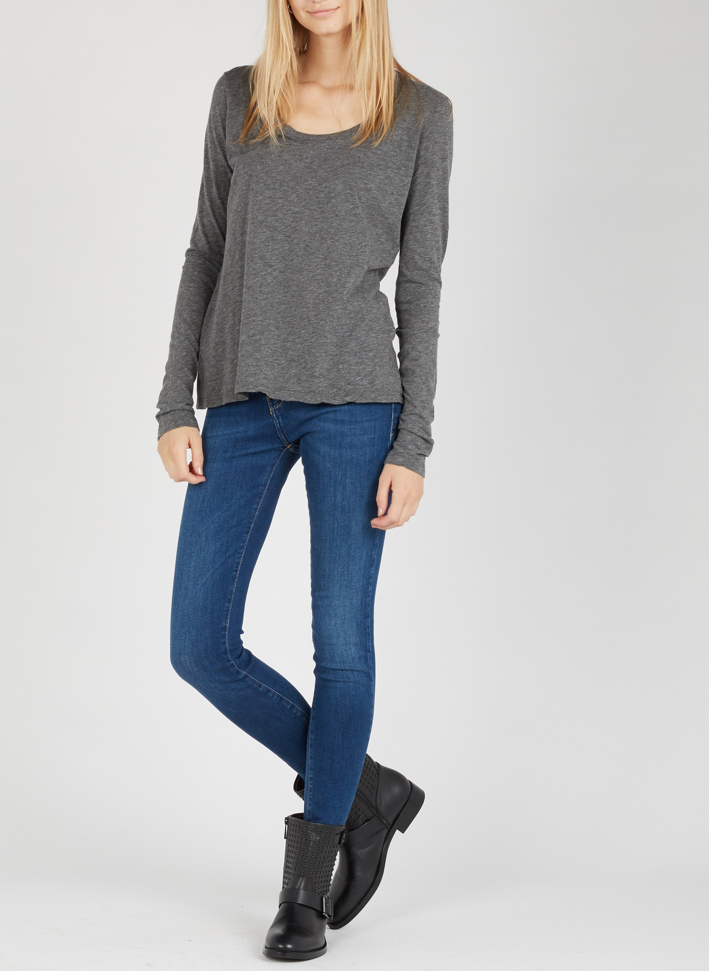 Tee-shirt col rond en coton jacksonville AMERICAN VINTAGE Gris