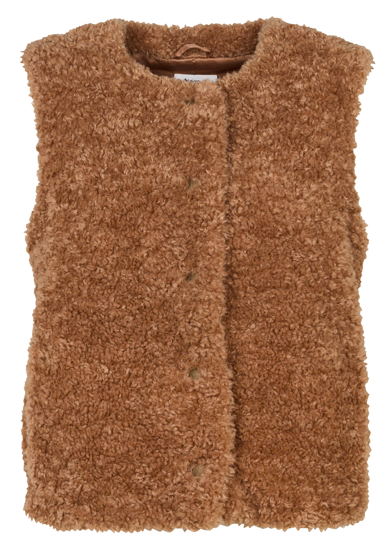 Veste en fourrure synthétique col rond brooklyn MAISON 123 Beige