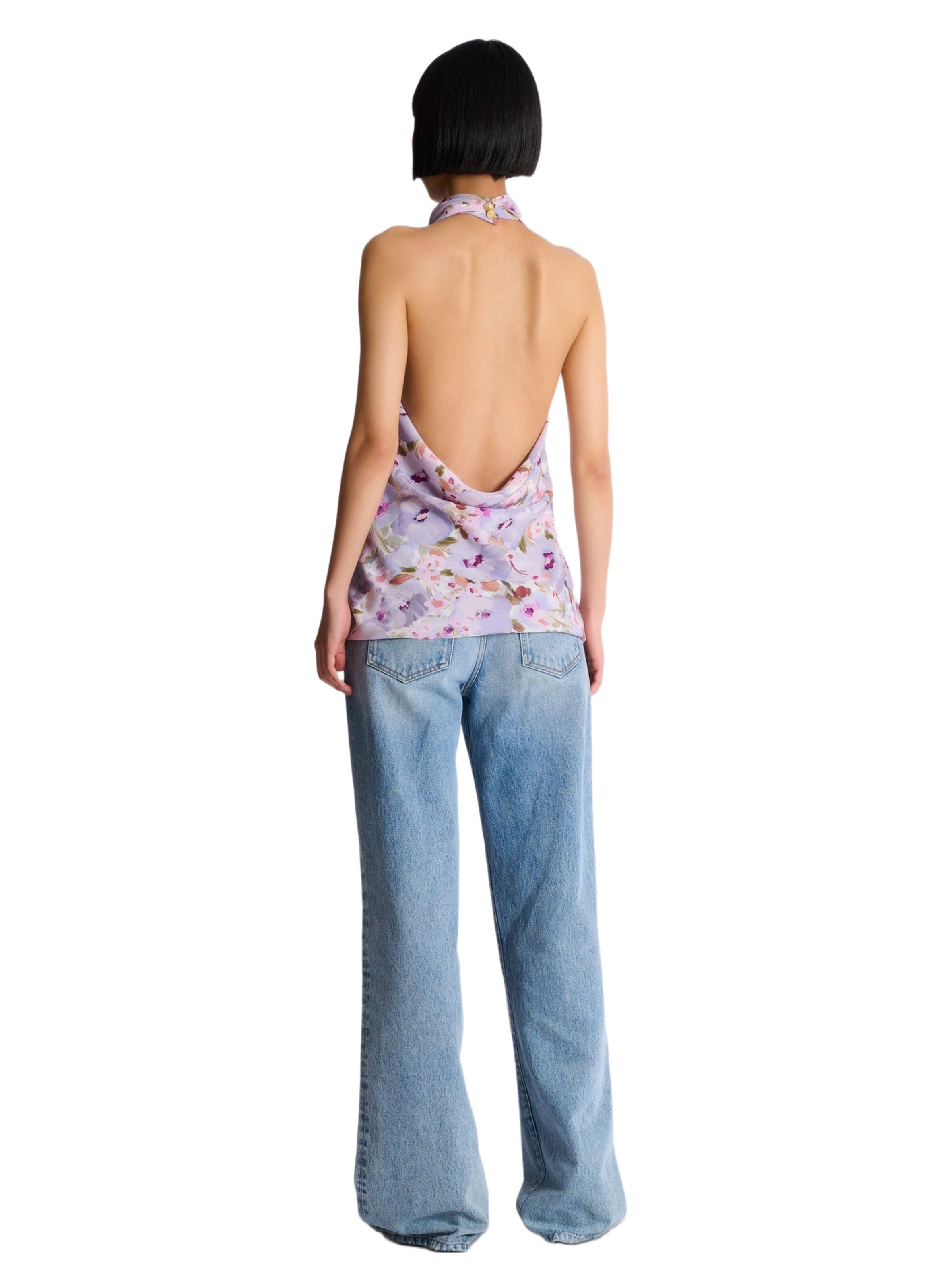 Top sans manche à imprimé poppi flower BALMAIN Multicolore