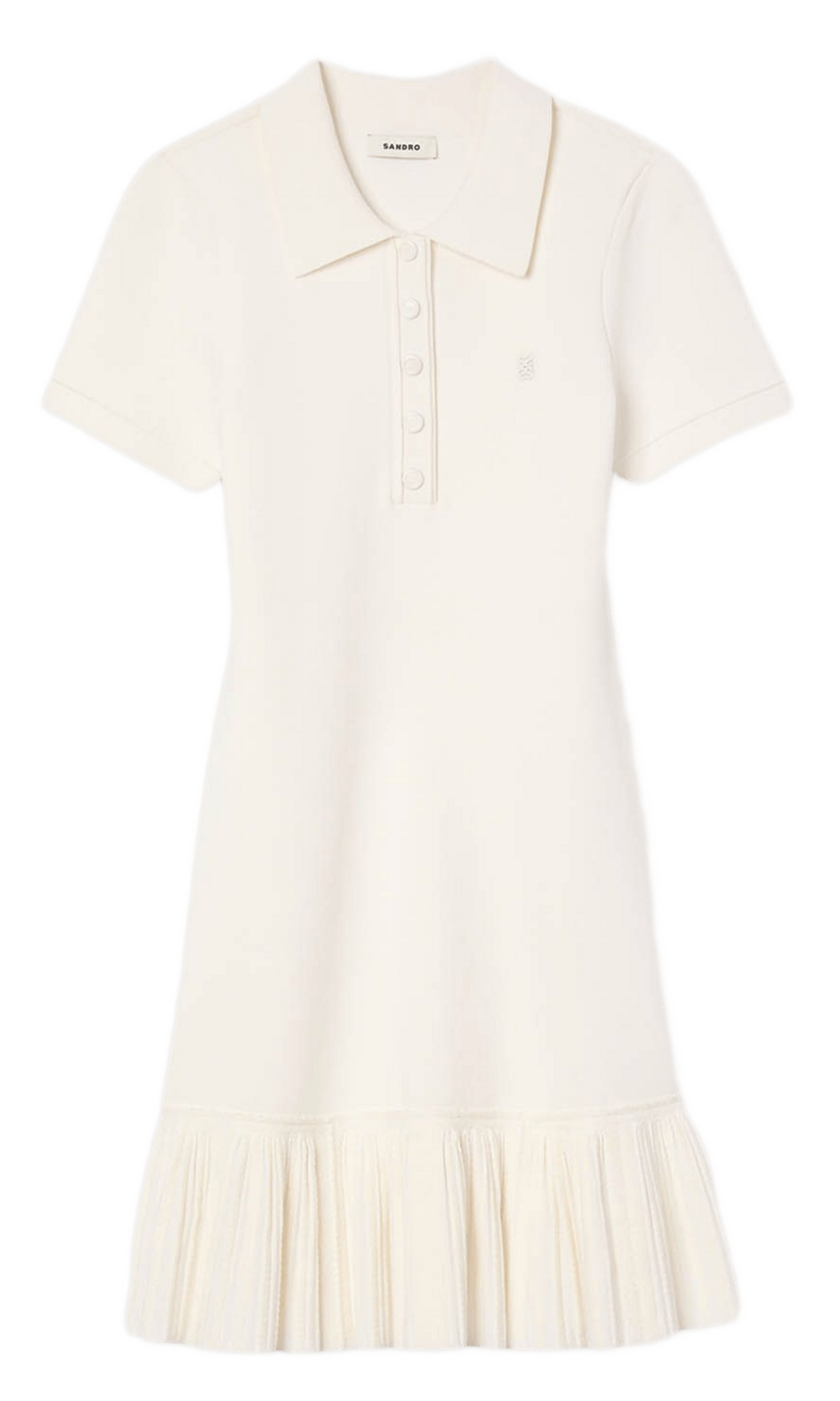 Robe courte col polo SANDRO Beige