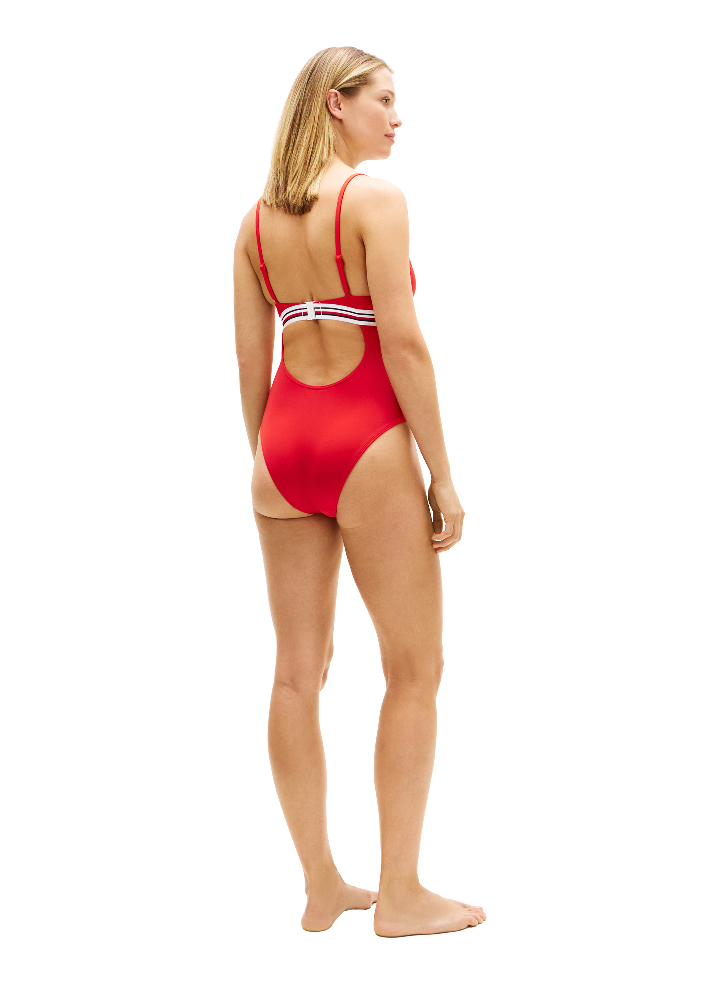 One-piece swimsuit with stripes TOMMY HILFIGER Red