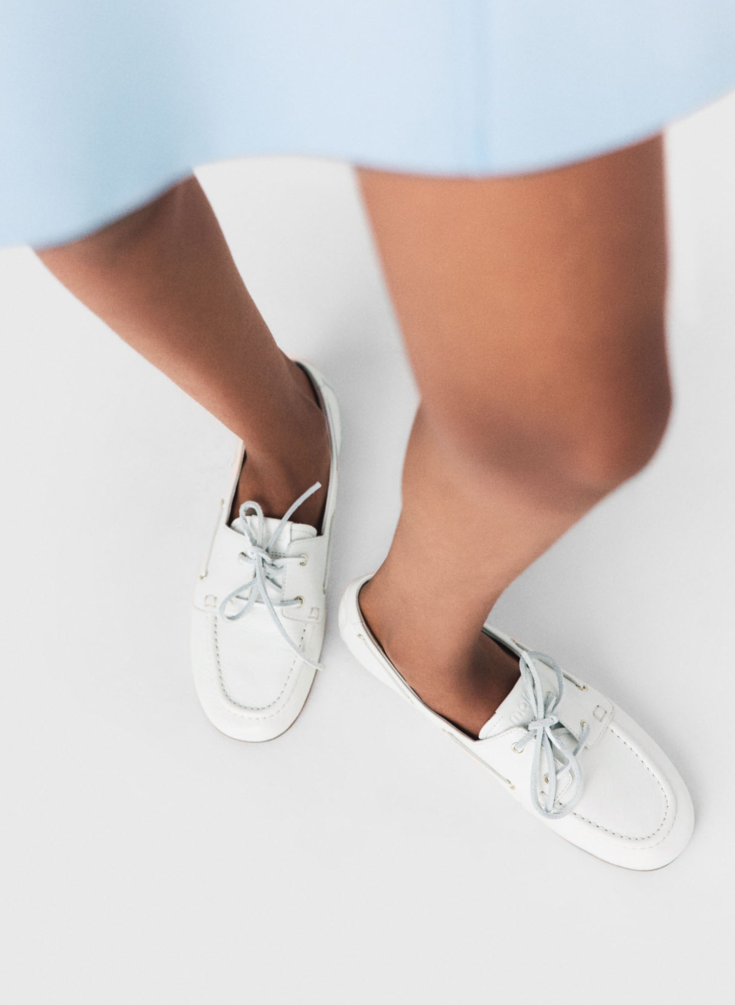 Mocassins en cuir MAJE Blanc