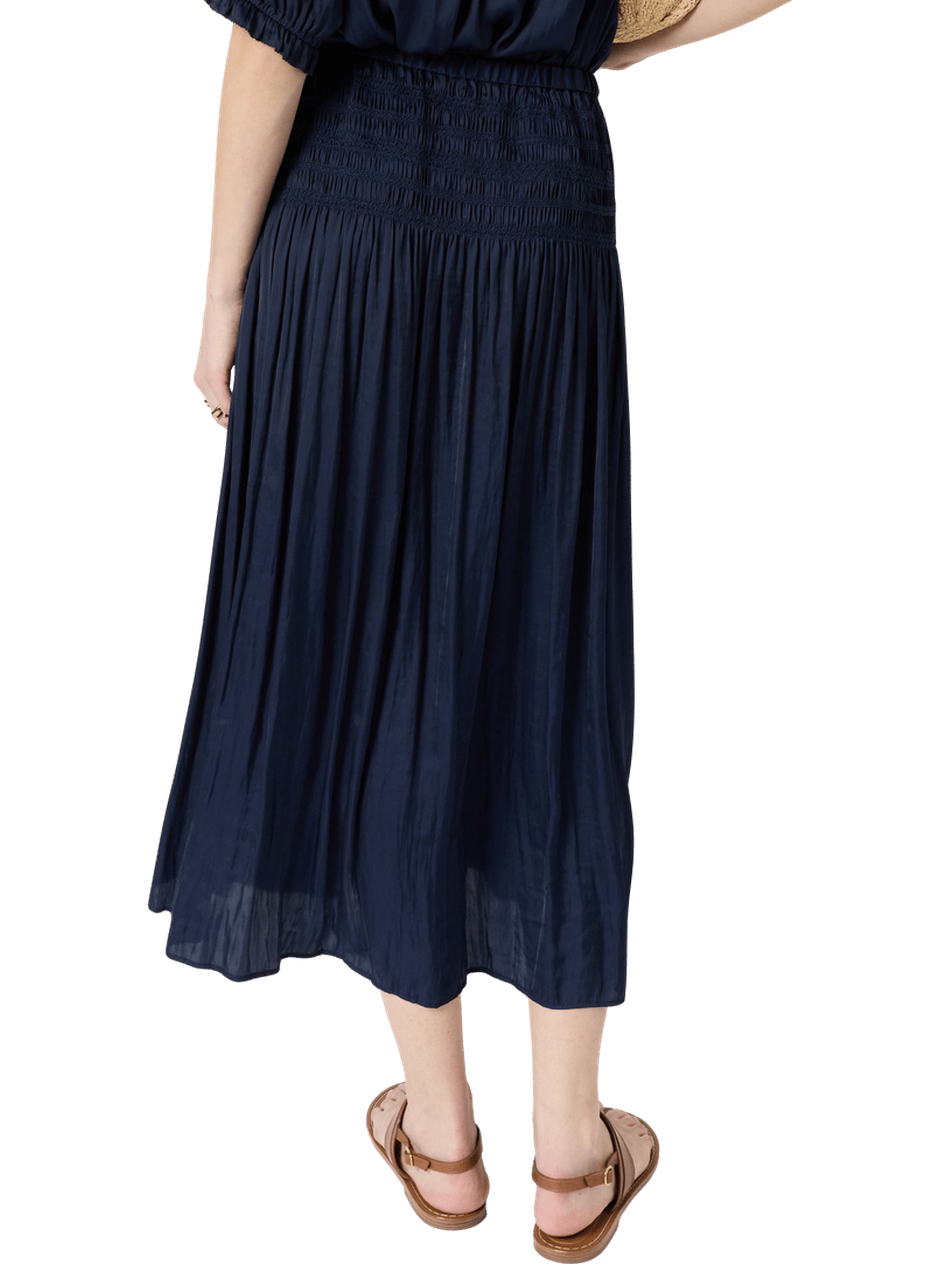 Jupe midi satinée plissée - jolie GERARD DAREL Bleu