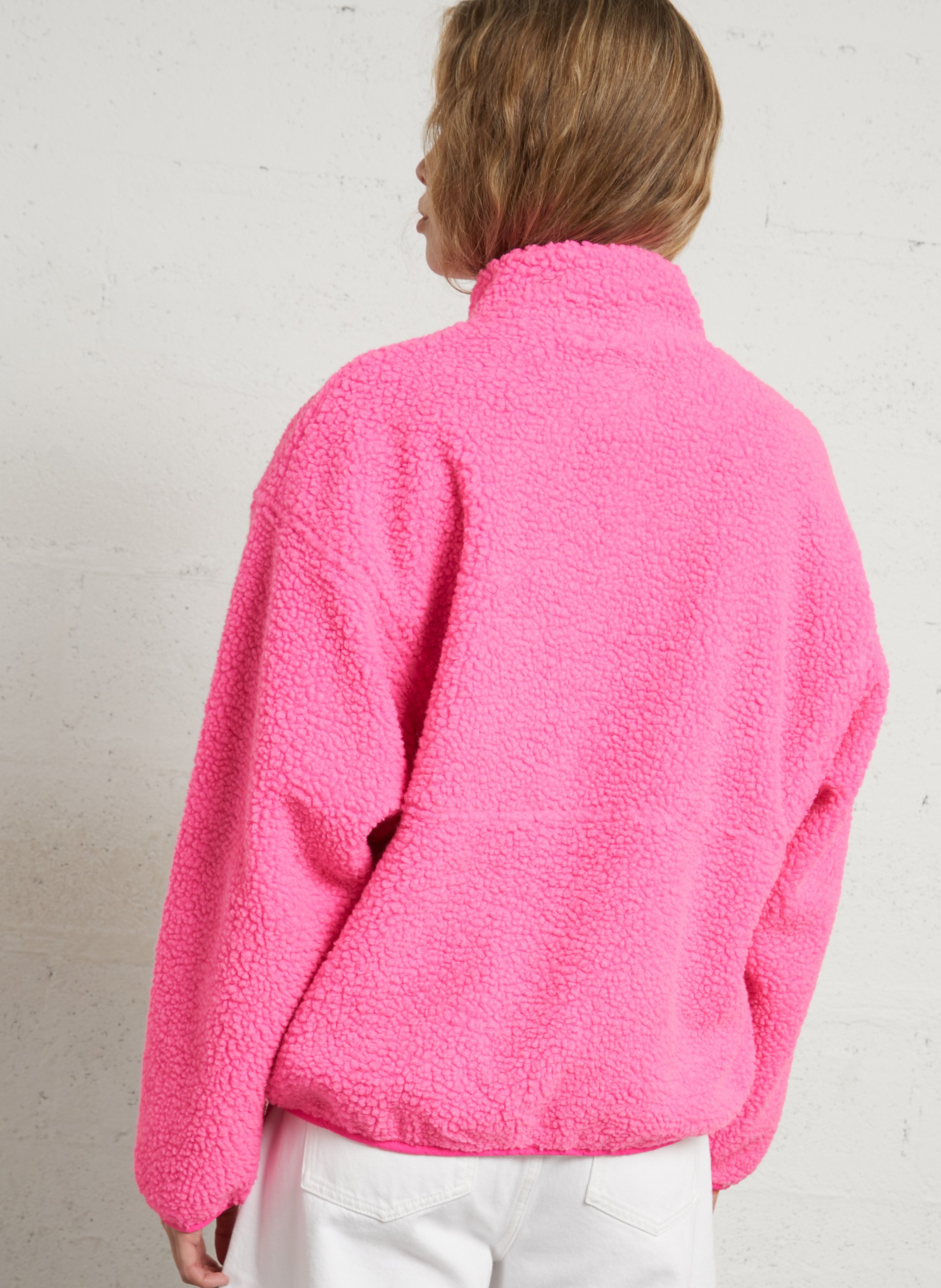 Veste ample zippée à col montant polaire hoktown AMERICAN VINTAGE Rose