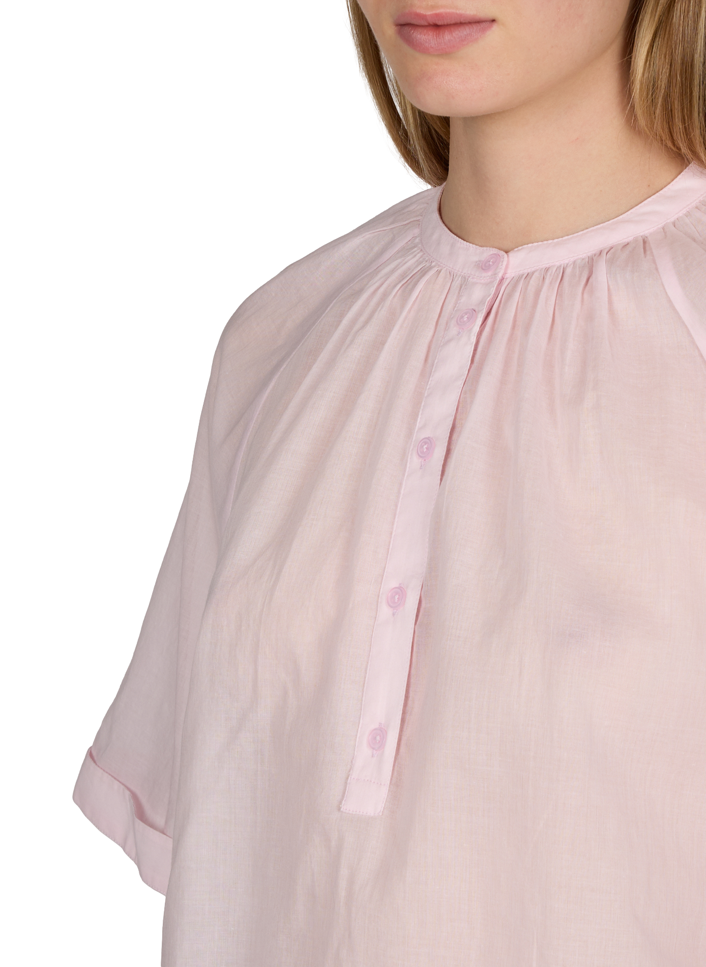Noria top with officer collar in cotton OFFICINE GENERALE Pink