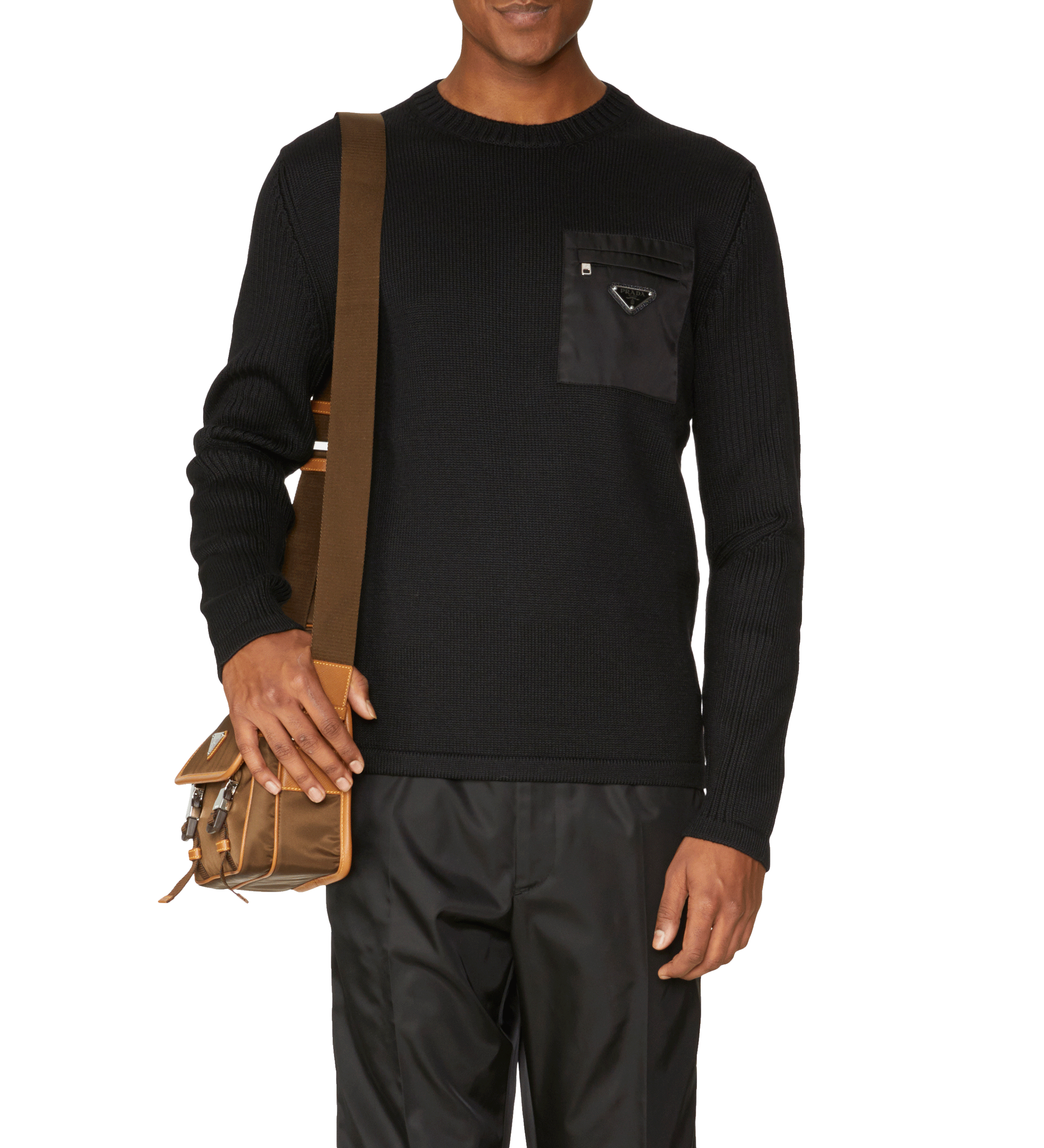 Sweatshirt in virgin wool PRADA Black