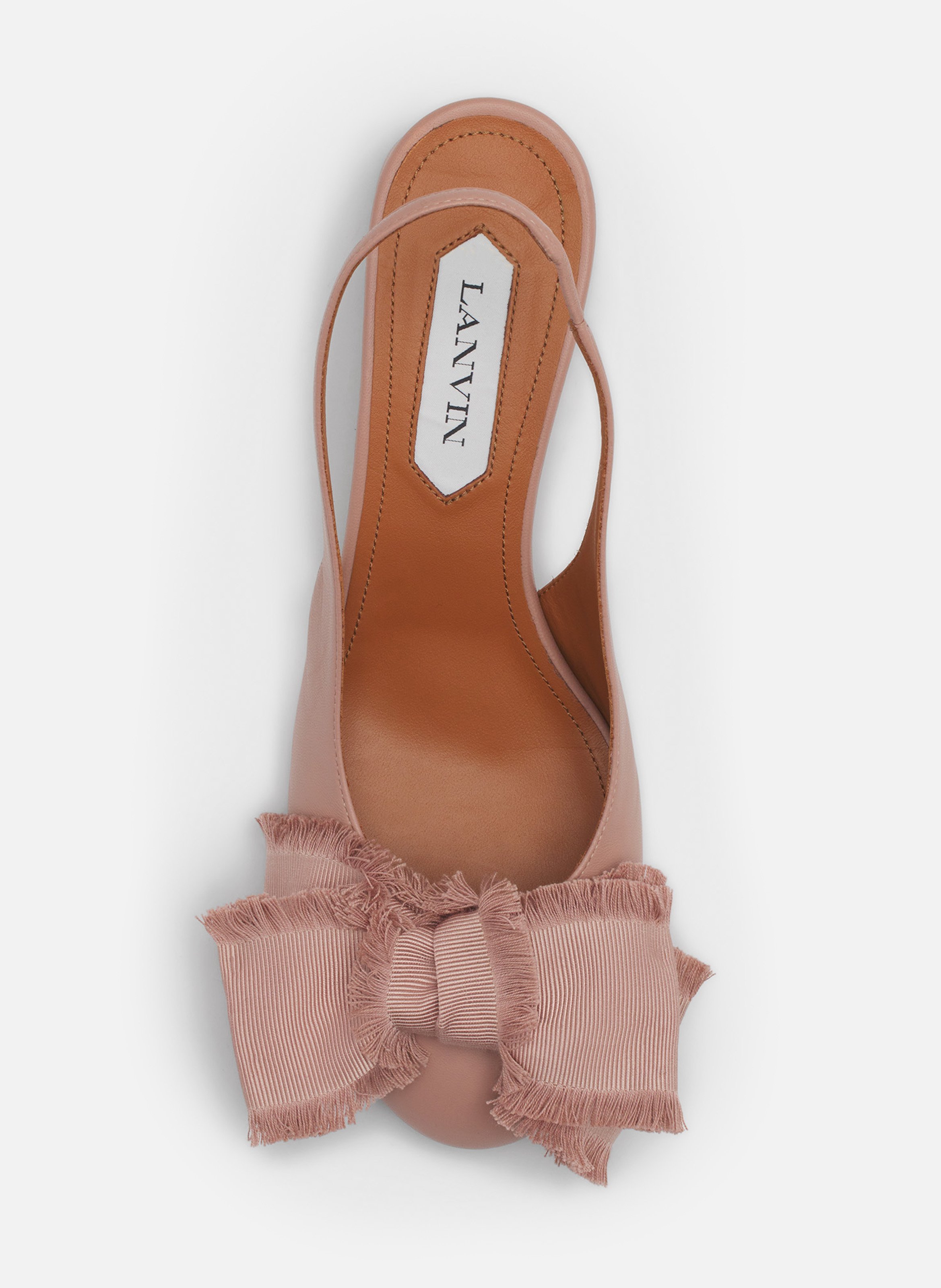Slingback à talons ballerine en cuir LANVIN Rose