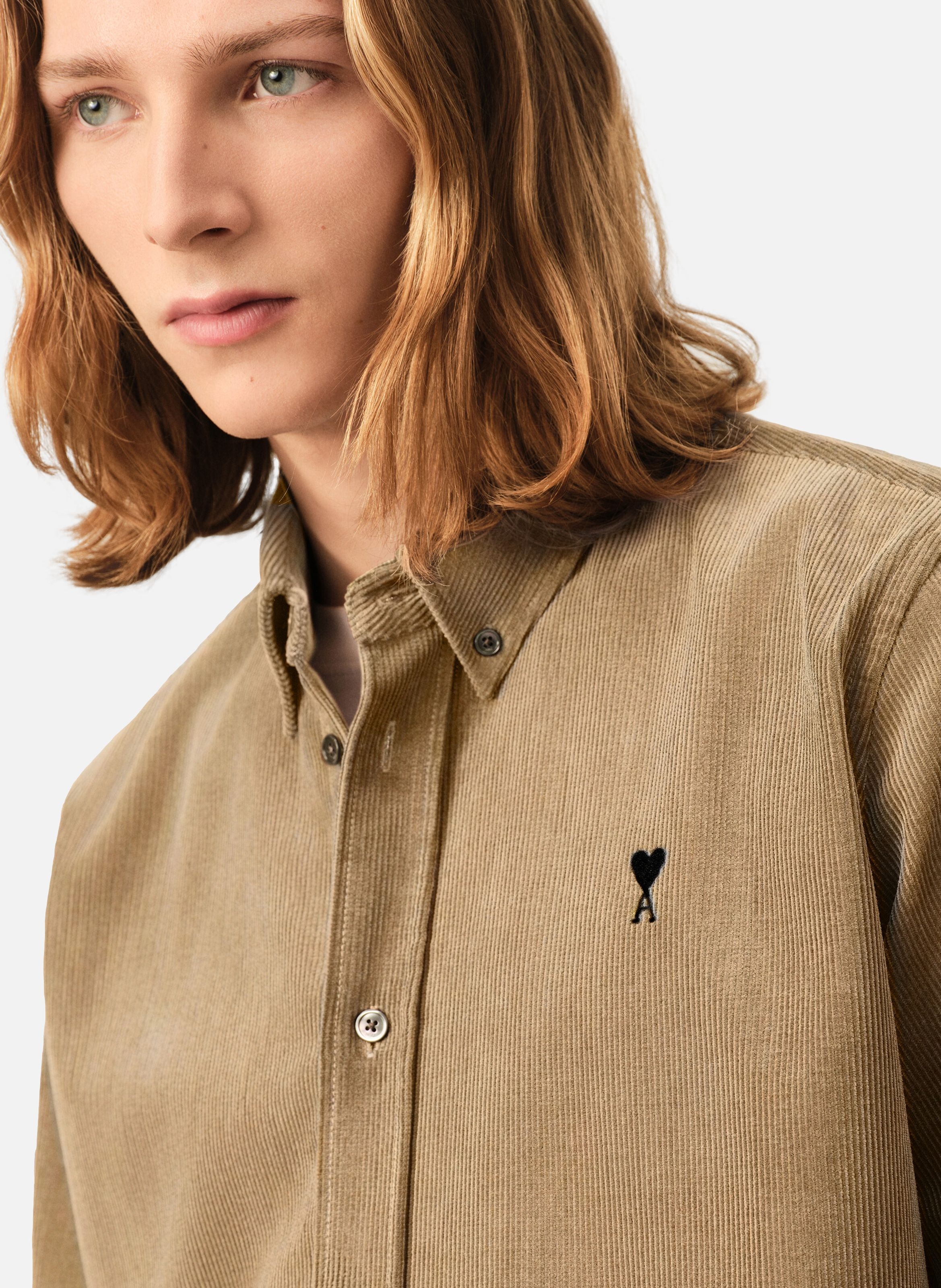 Chemise en velours ami de coeur AMI PARIS Beige