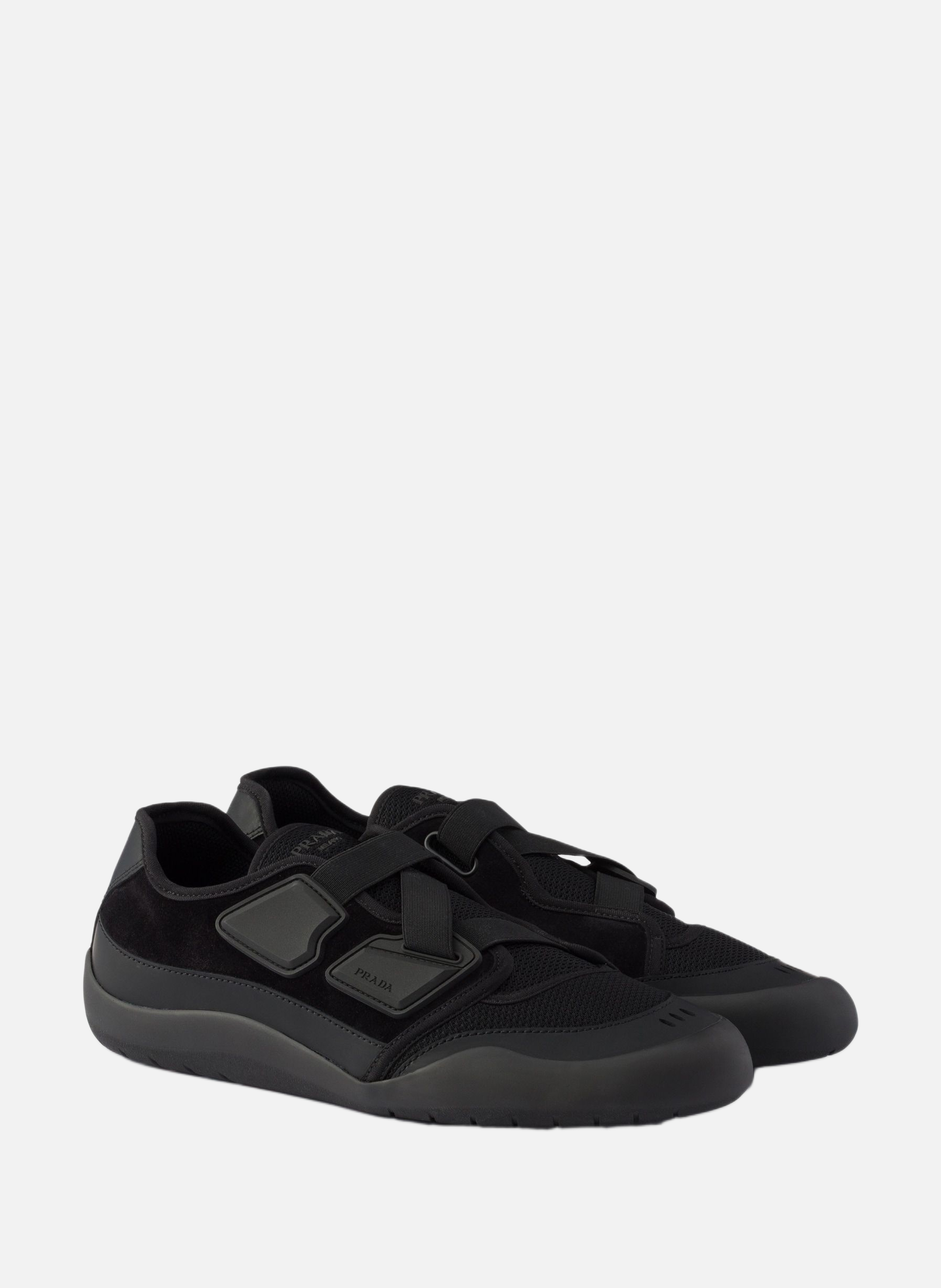Sneakers speedrock en cuir et tissu mesh PRADA Noir