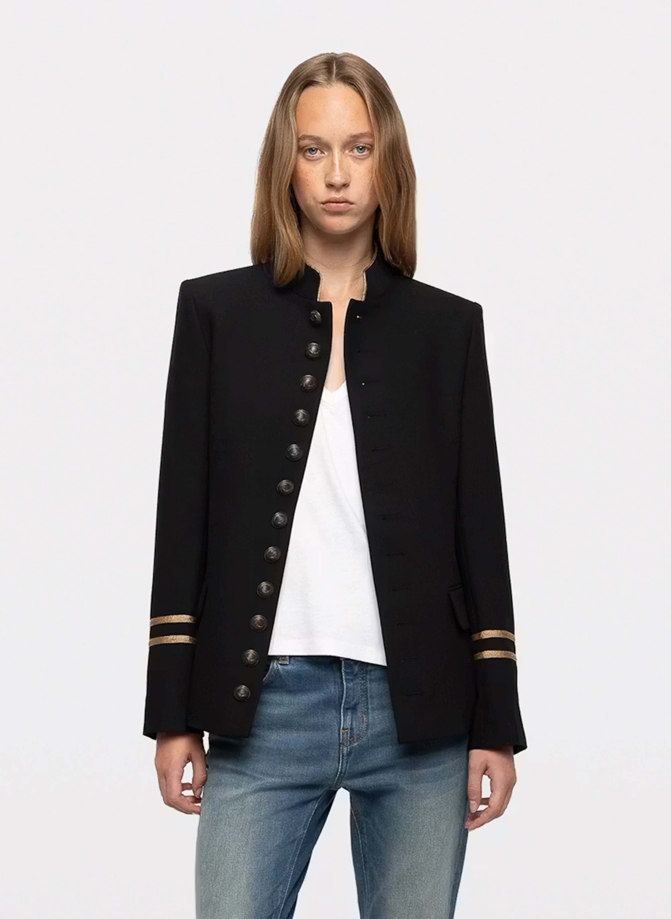 Veste de tailleur col officier vallo ZADIG&VOLTAIRE Noir