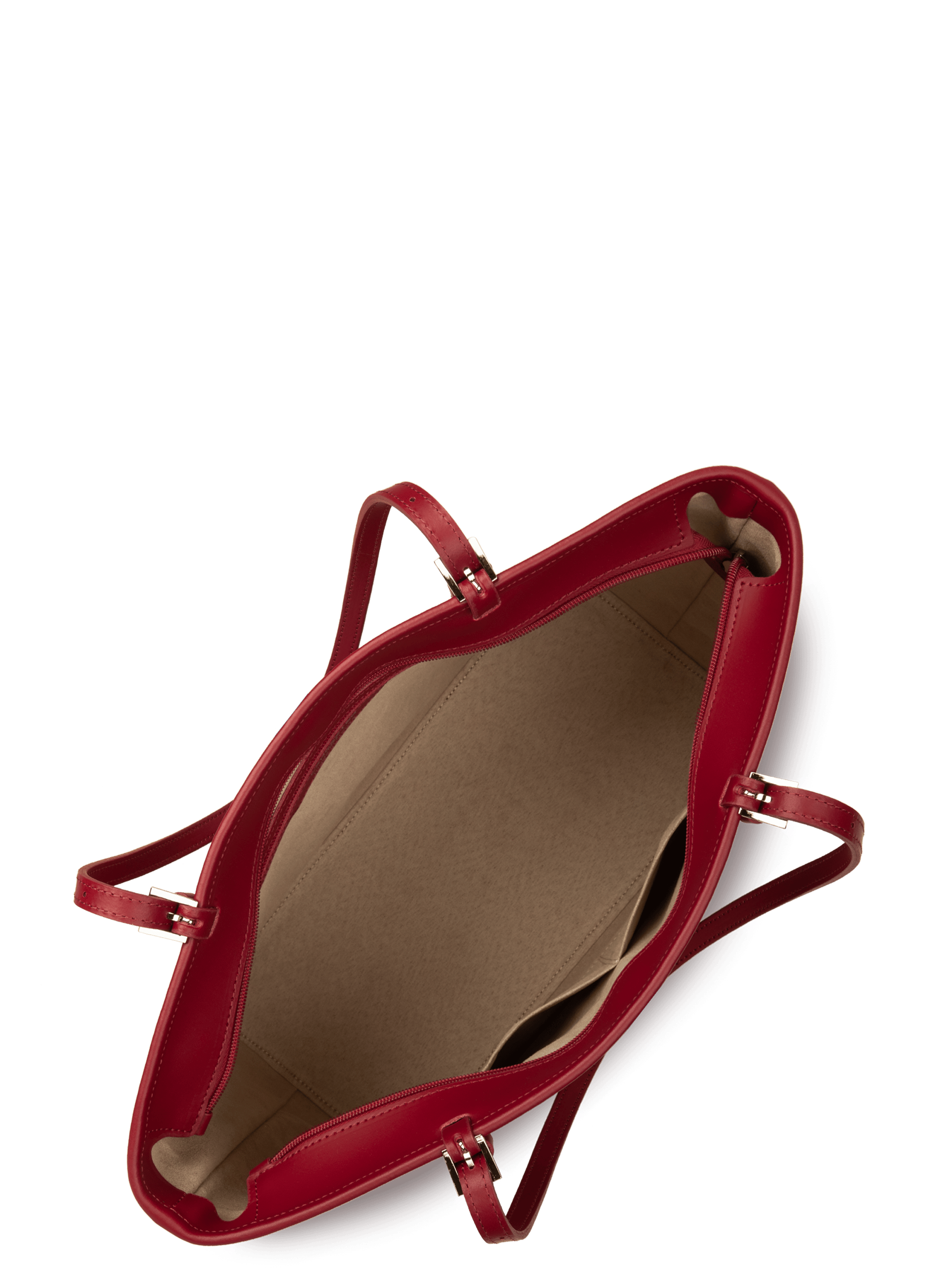 Grand sac cabas épaule - smooth LANCASTER Rouge