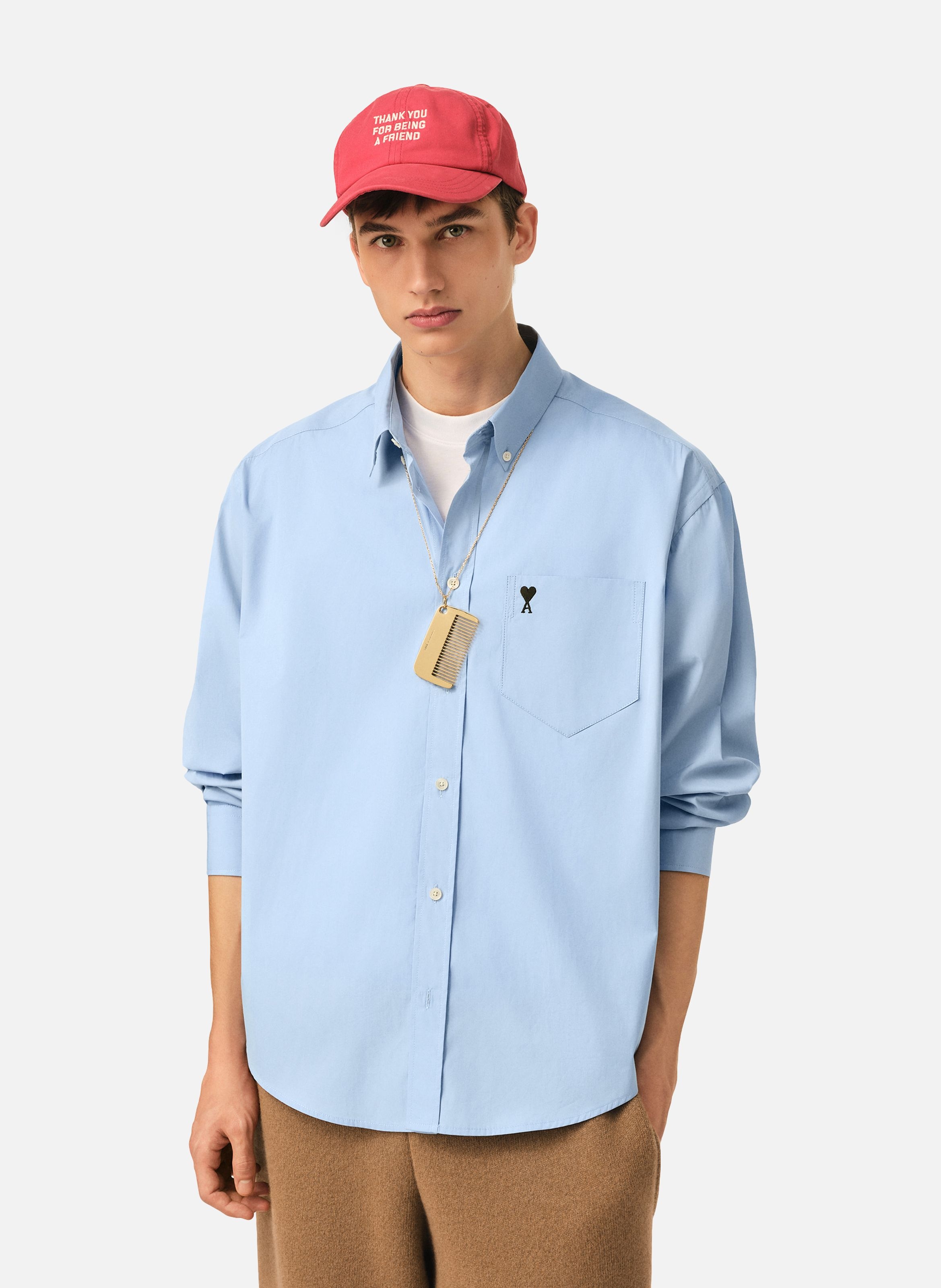 Chemise boxy en coton ami de coeur AMI PARIS Bleu