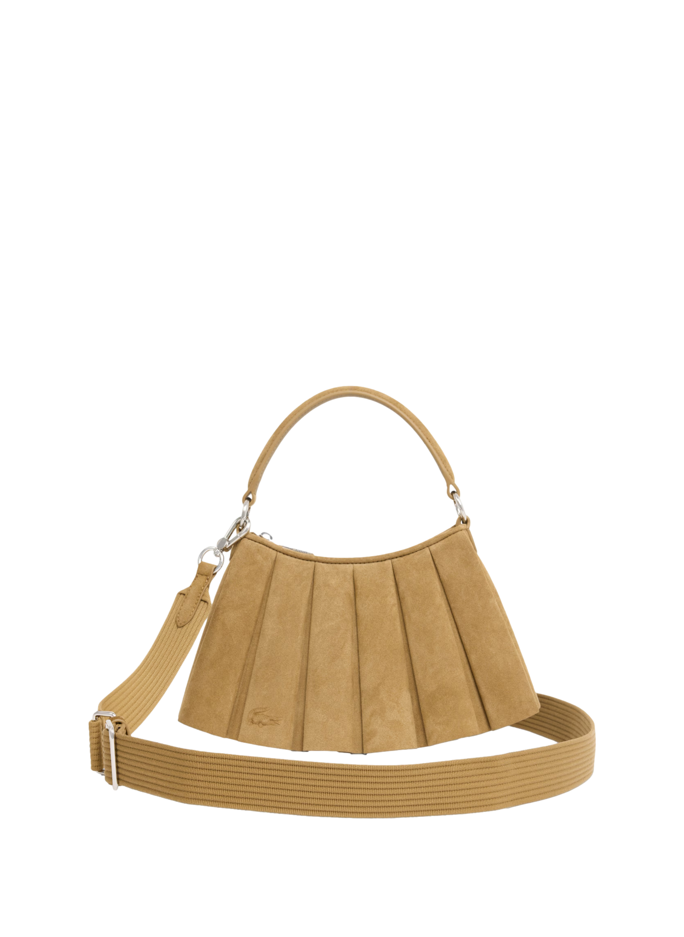 Kleine Lenglen handtas van suède leer LACOSTE Beige