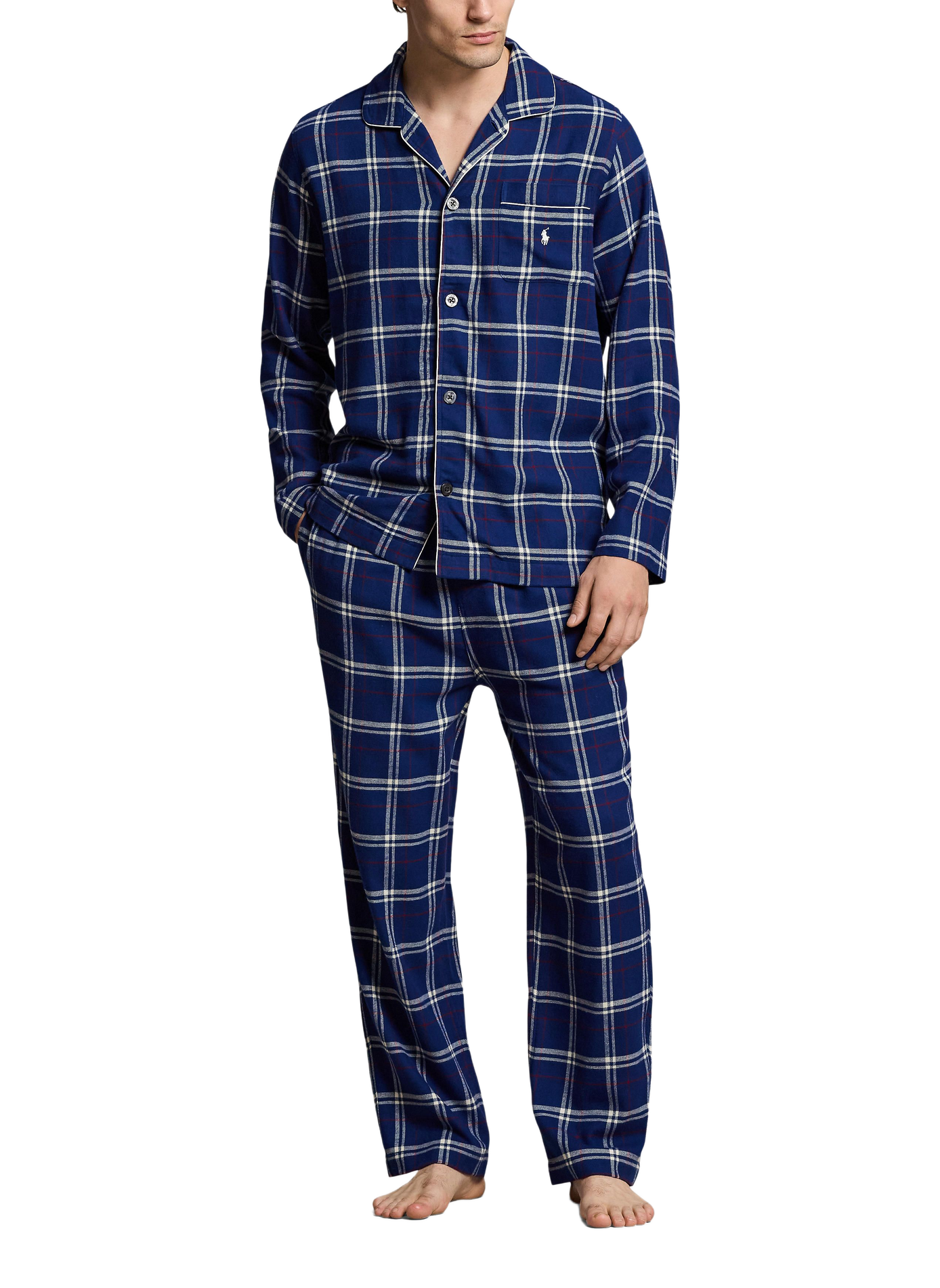 Ensemble de pyjama à carreaux en coton POLO RALPH LAUREN Bleu
