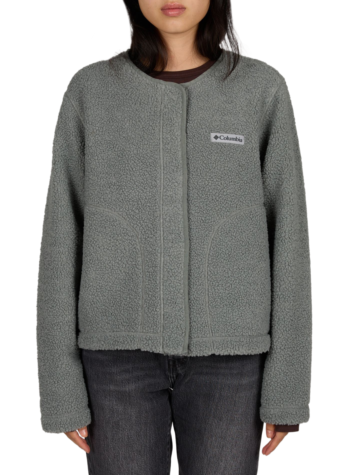 Shearling-look jacket with round collar COLUMBIA Grey
