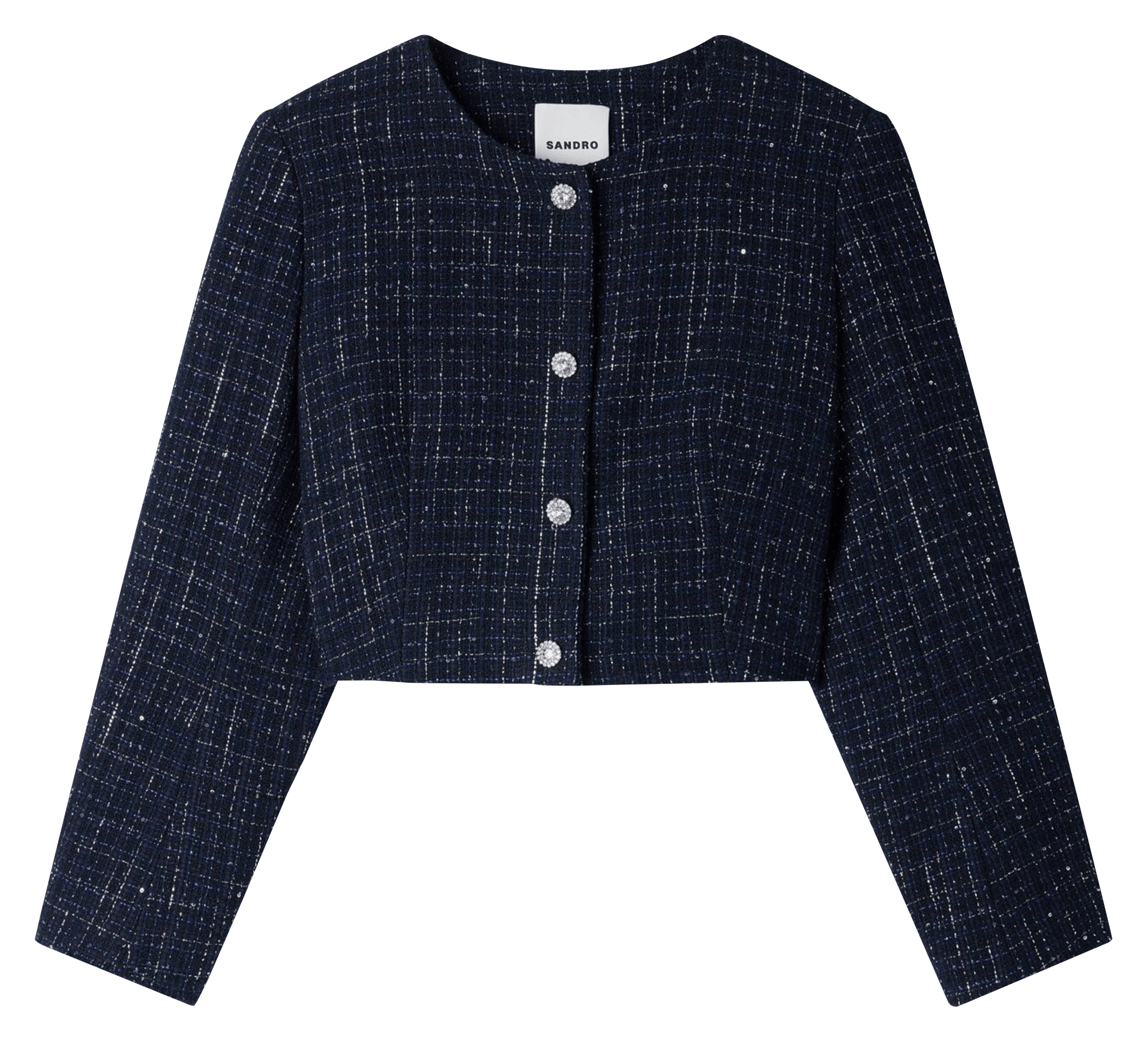 Veste courte ajustée en coton mélangé SANDRO Bleu