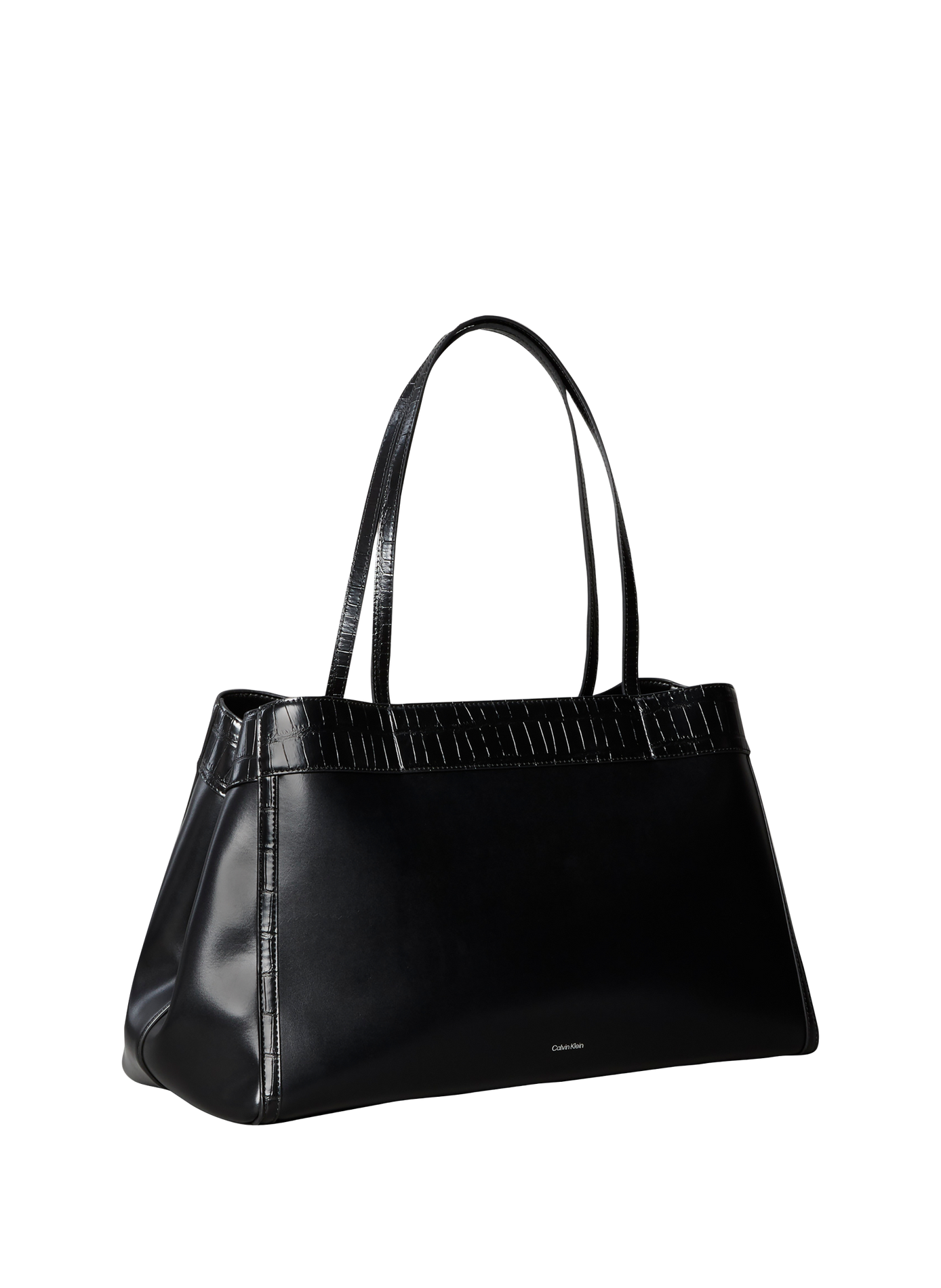 Crocodile-effect shoulder bag CALVIN KLEIN Black